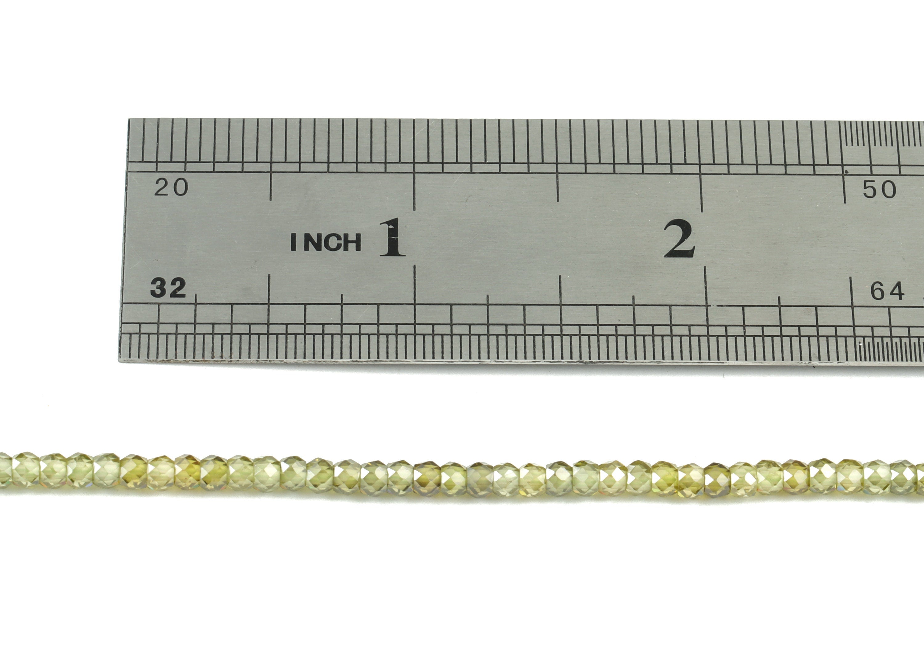 Green Zircon Rondelle Beads 3mm - 15.5 Inch - Green Faceted Zircon Round Beads - Gemstone Beads - NS1147E - DOMEDBAZAAR