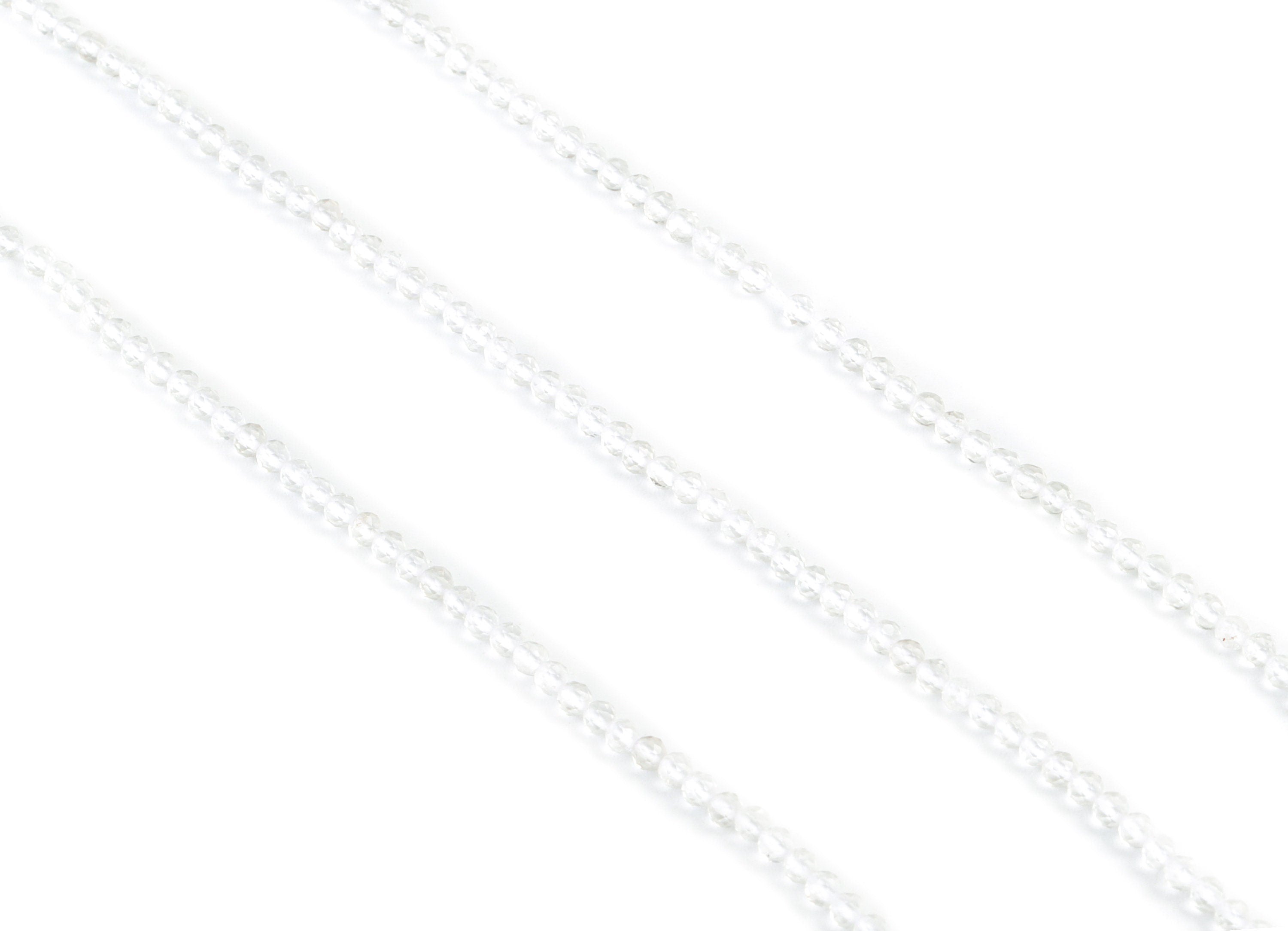 White Crystal Round Beads 2mm - 15.5 inch - Faceted Round Gemstone Beads - Natural Stone Beads - 2x2mm - NS1152 - DOMEDBAZAAR