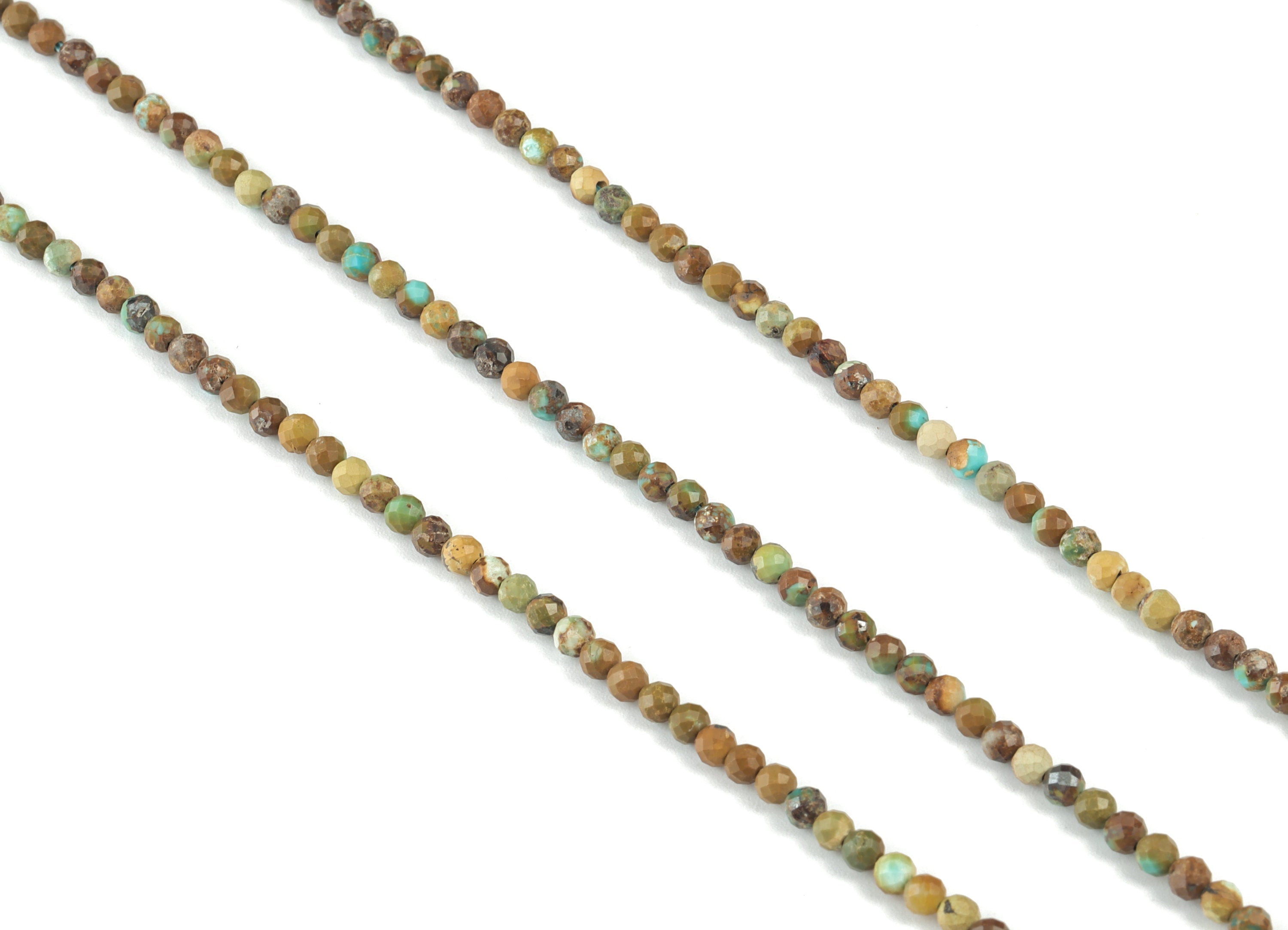 Turquoise Round Beads 3mm - 15.5 inch - Faceted Round Gemstone Beads - Natural Stone Beads - 3x3mm - NS1158 - DOMEDBAZAAR