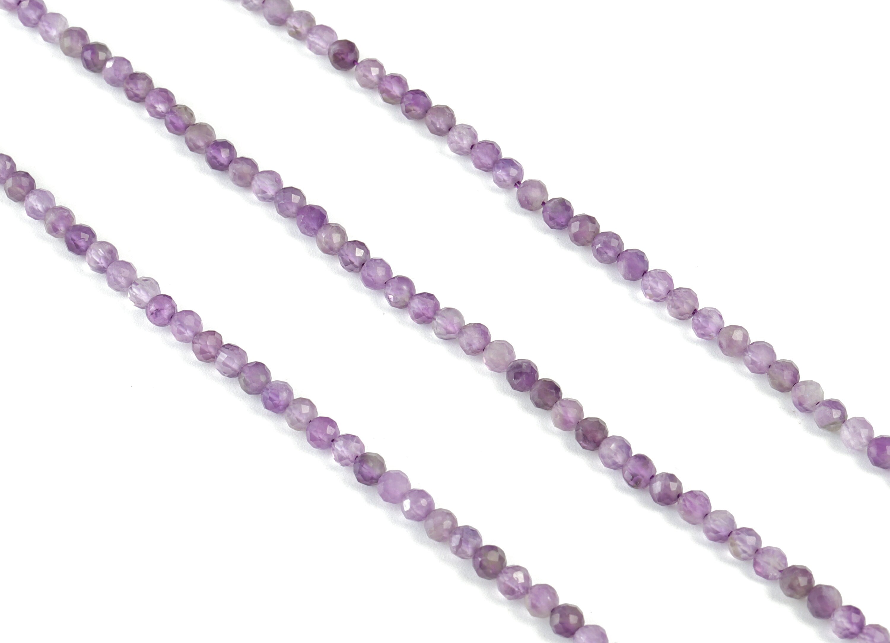 Amethyst Round Beads 3mm - 15.5 inch - Faceted Round Gemstone Beads - Natural Stone Beads- 3x3mm - NS1160 - DOMEDBAZAAR