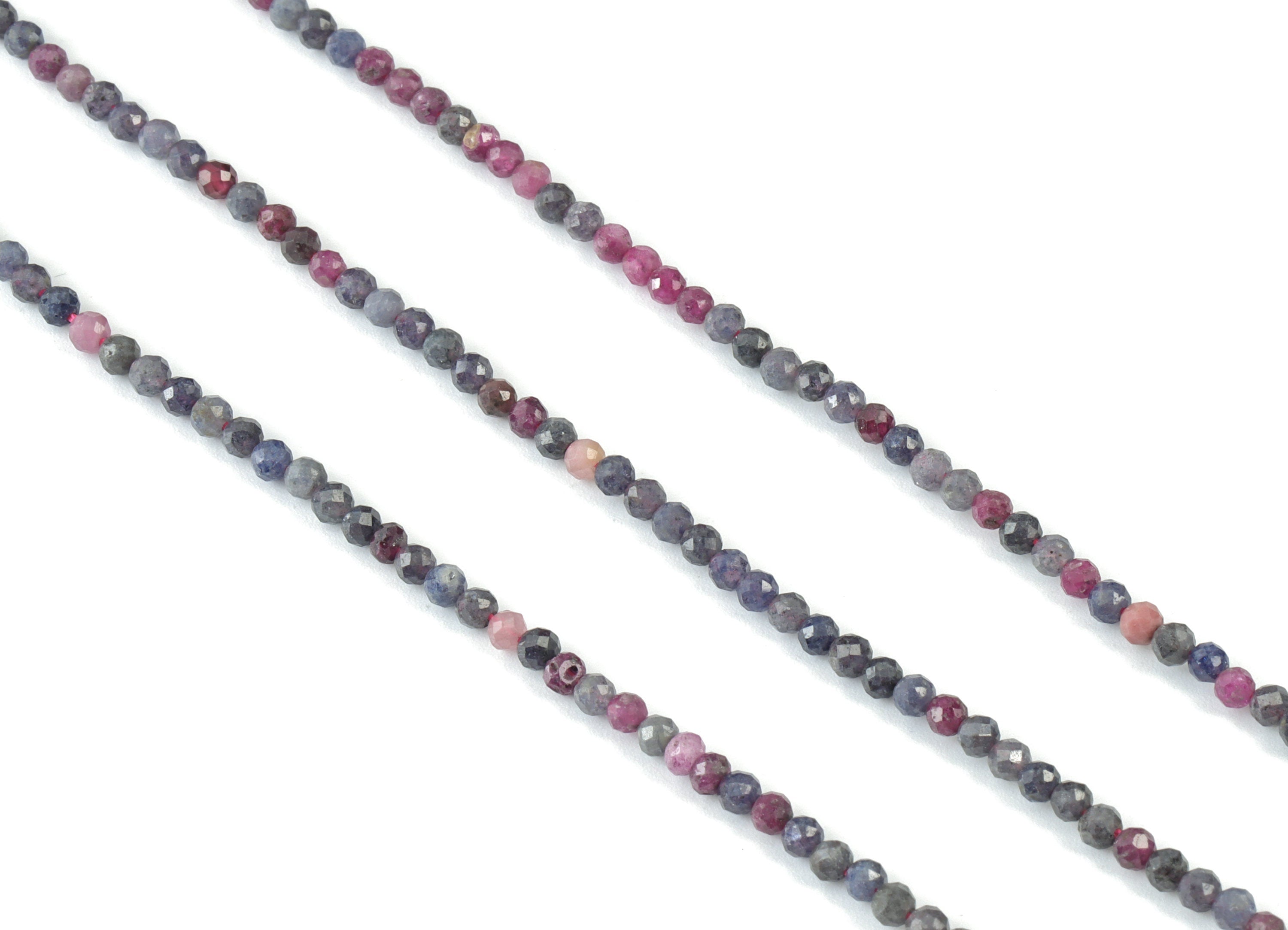 Red Sapphire Round Beads 3mm - 15.5 inch - Faceted Round Gemstone Beads - Natural Stone Beads - 3x3mm - NS1163 - DOMEDBAZAAR