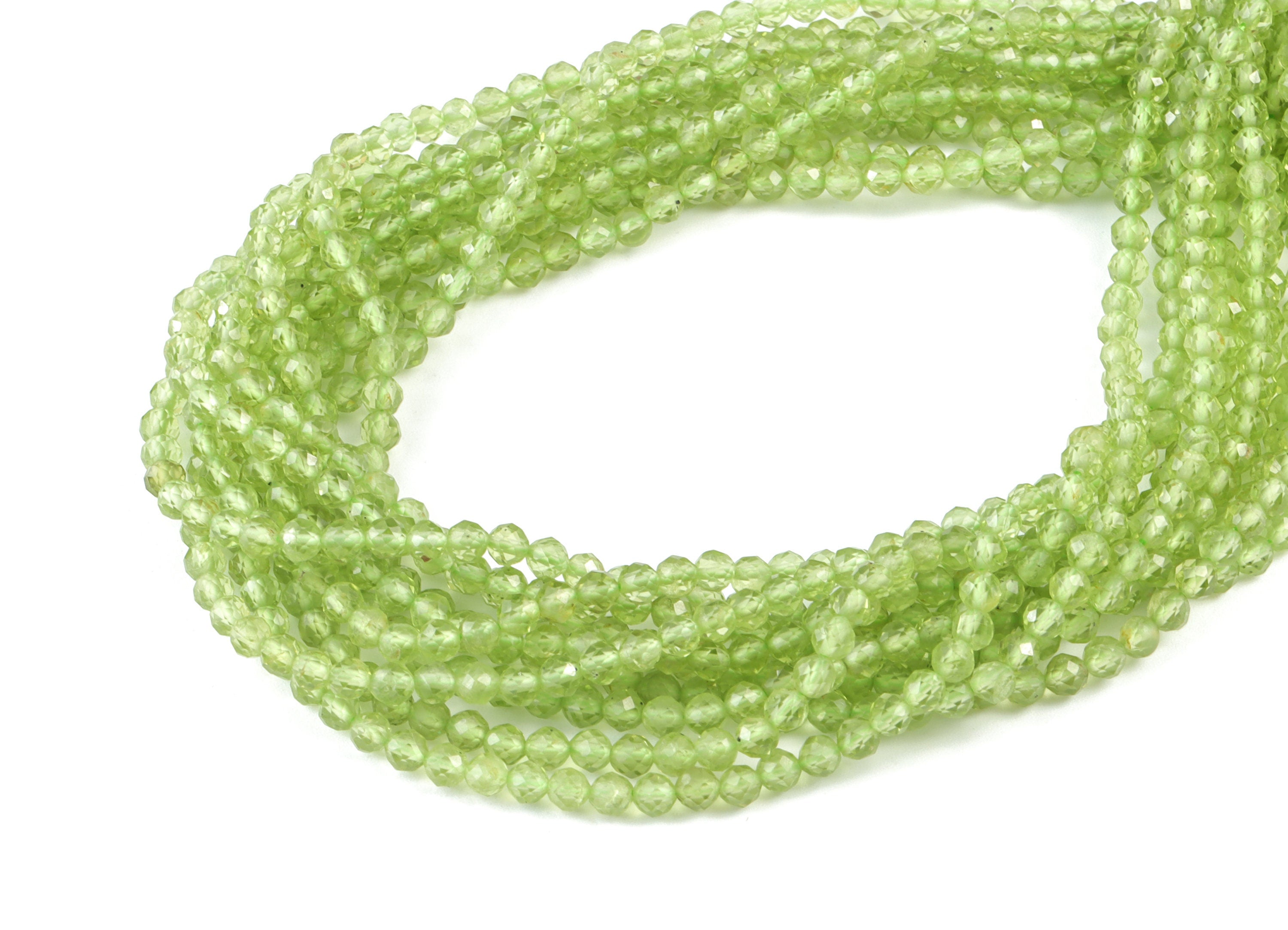 Peridot Round Beads 3mm - 15.5 inch - Faceted Round Gemstone Beads - Natural Stone Beads - 3.5x3.5mm - NS1167 - DOMEDBAZAAR