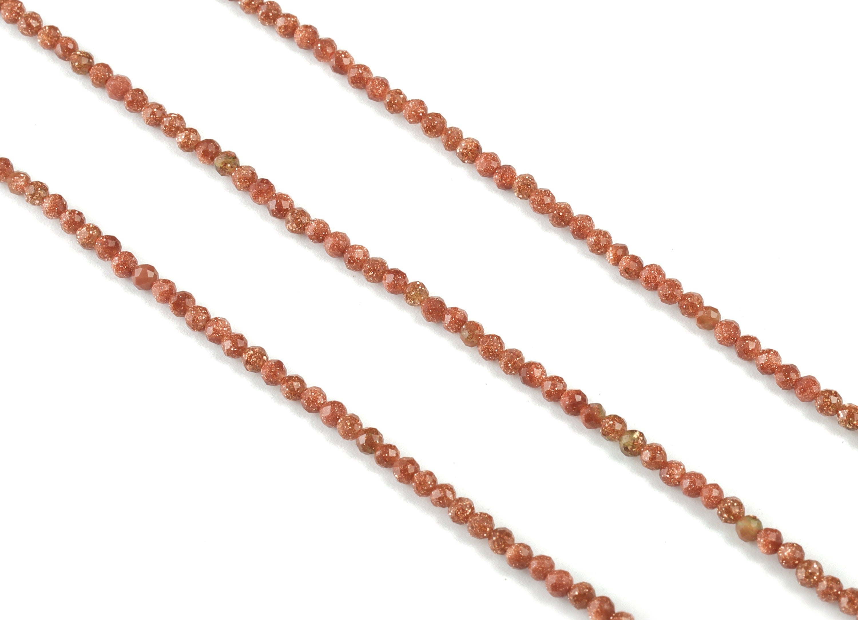 Golden Sand Round Beads 2mm - 15.5 inch - Faceted Round Gemstone Beads - Natural Stone Beads - 2x2mm - NS1177 - DOMEDBAZAAR