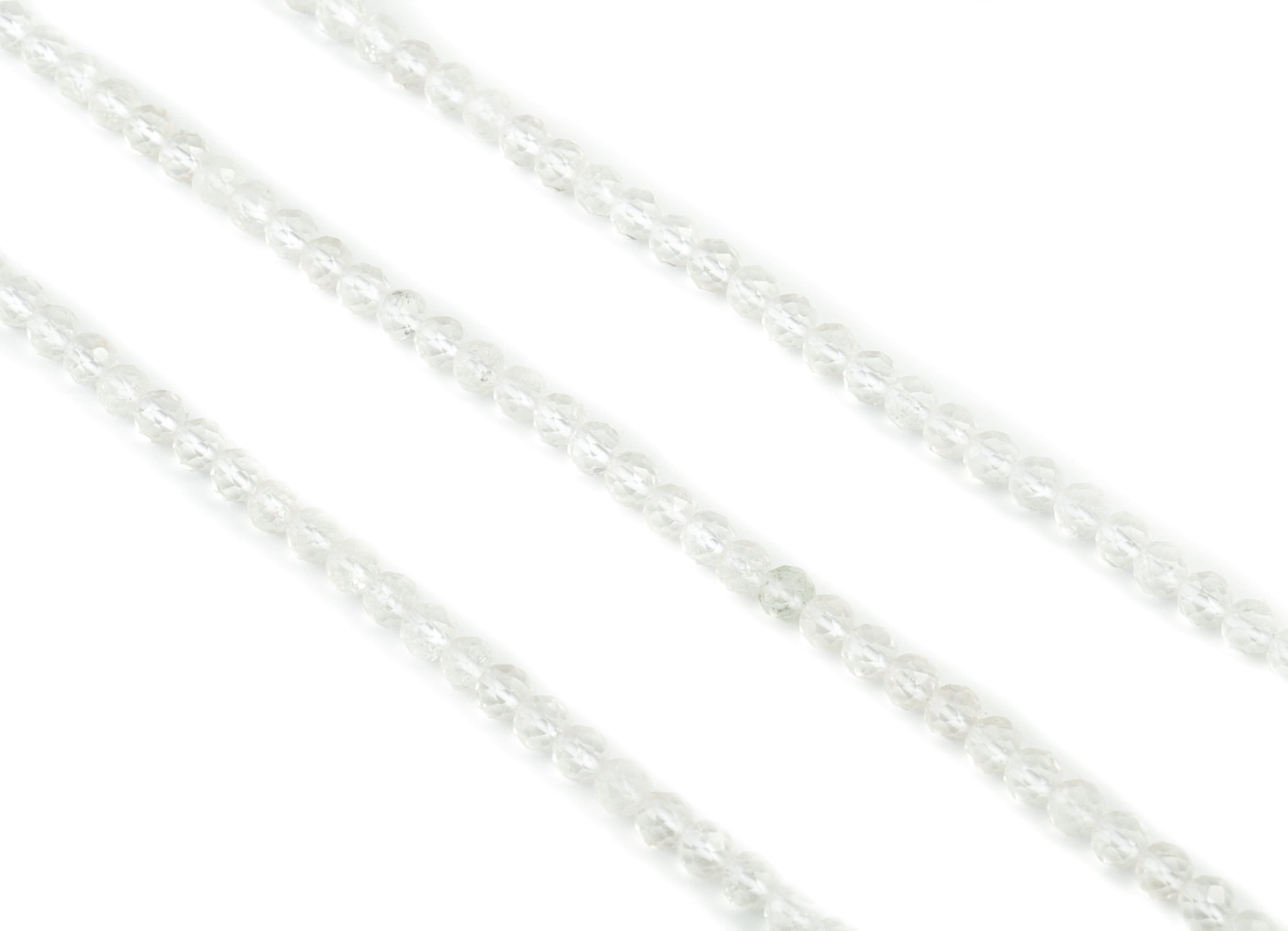 White Crystal Round Beads 4mm - 15.5 inch - Faceted Round Gemstone Beads - Natural Stone Beads - 4x4mm - NS1179 - DOMEDBAZAAR