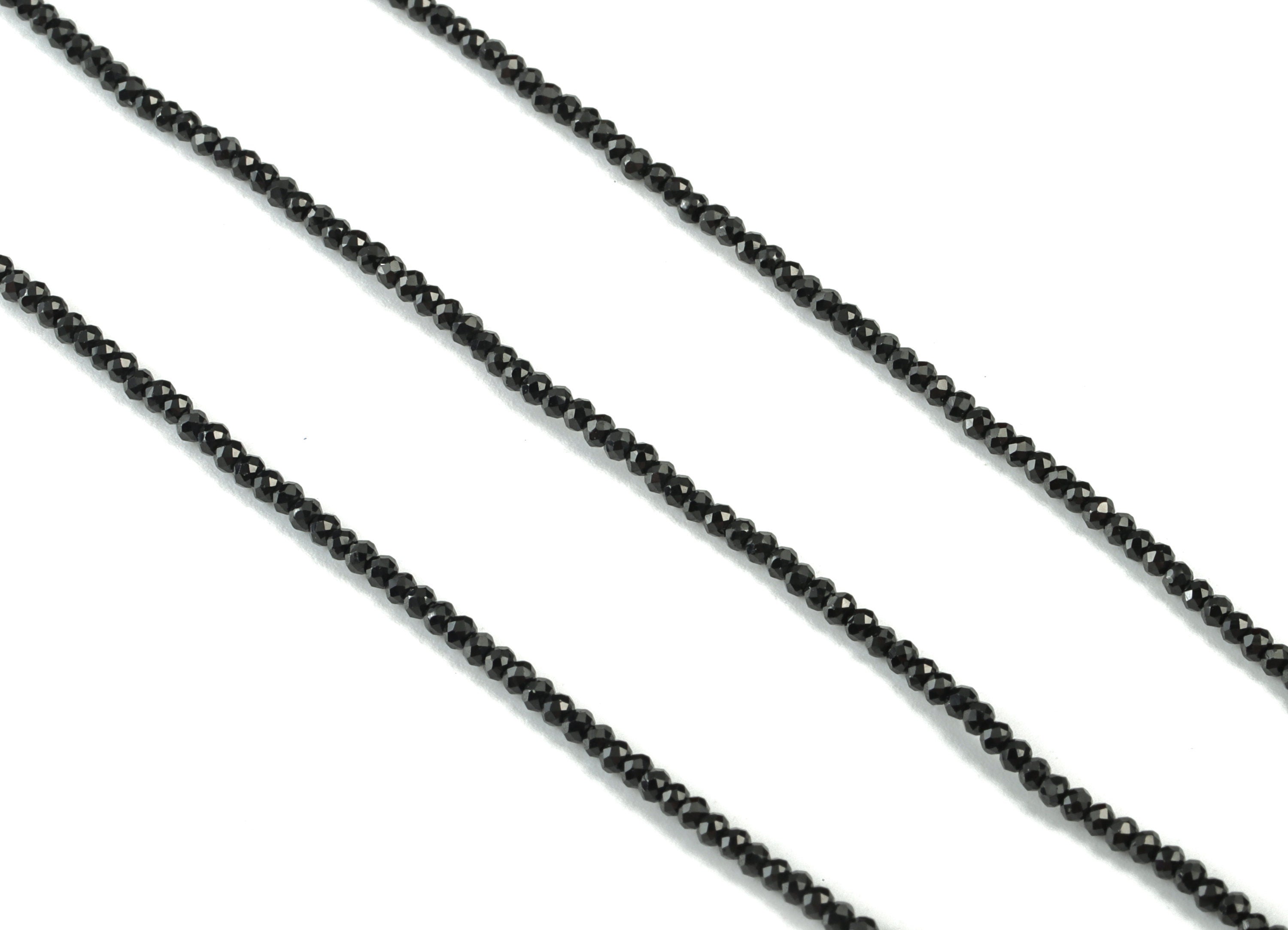 The Black Spinel Round Beads 1-2mm - 15.5 inch - Faceted Round Gemstone Beads - Natural Stone Beads - 1x2mm - NS1181 - DOMEDBAZAAR