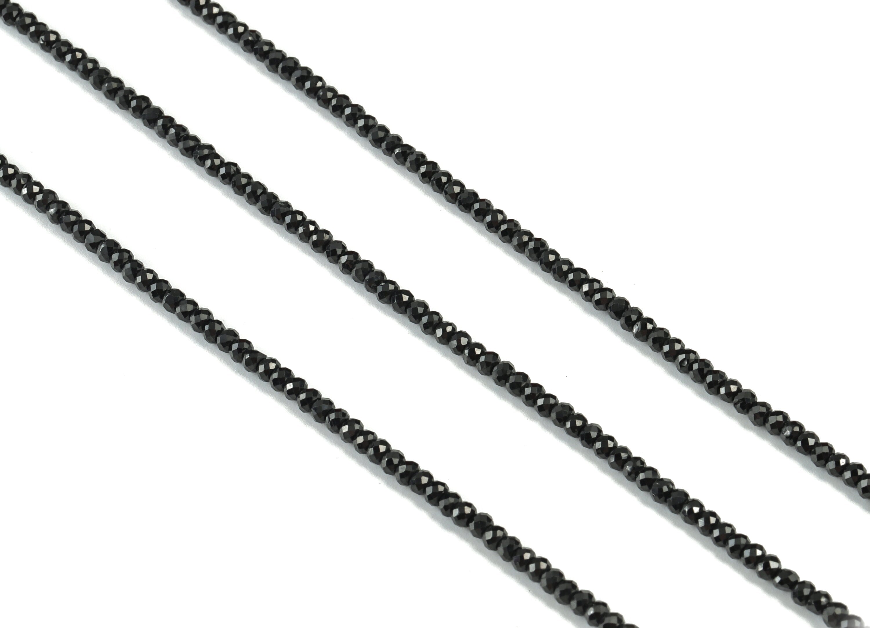 The Black Spinel Round Beads 2-3mm - 15.5 inch - Faceted Round Gemstone Beads - Natural Stone Beads - 2x3mm - NS1185 - DOMEDBAZAAR