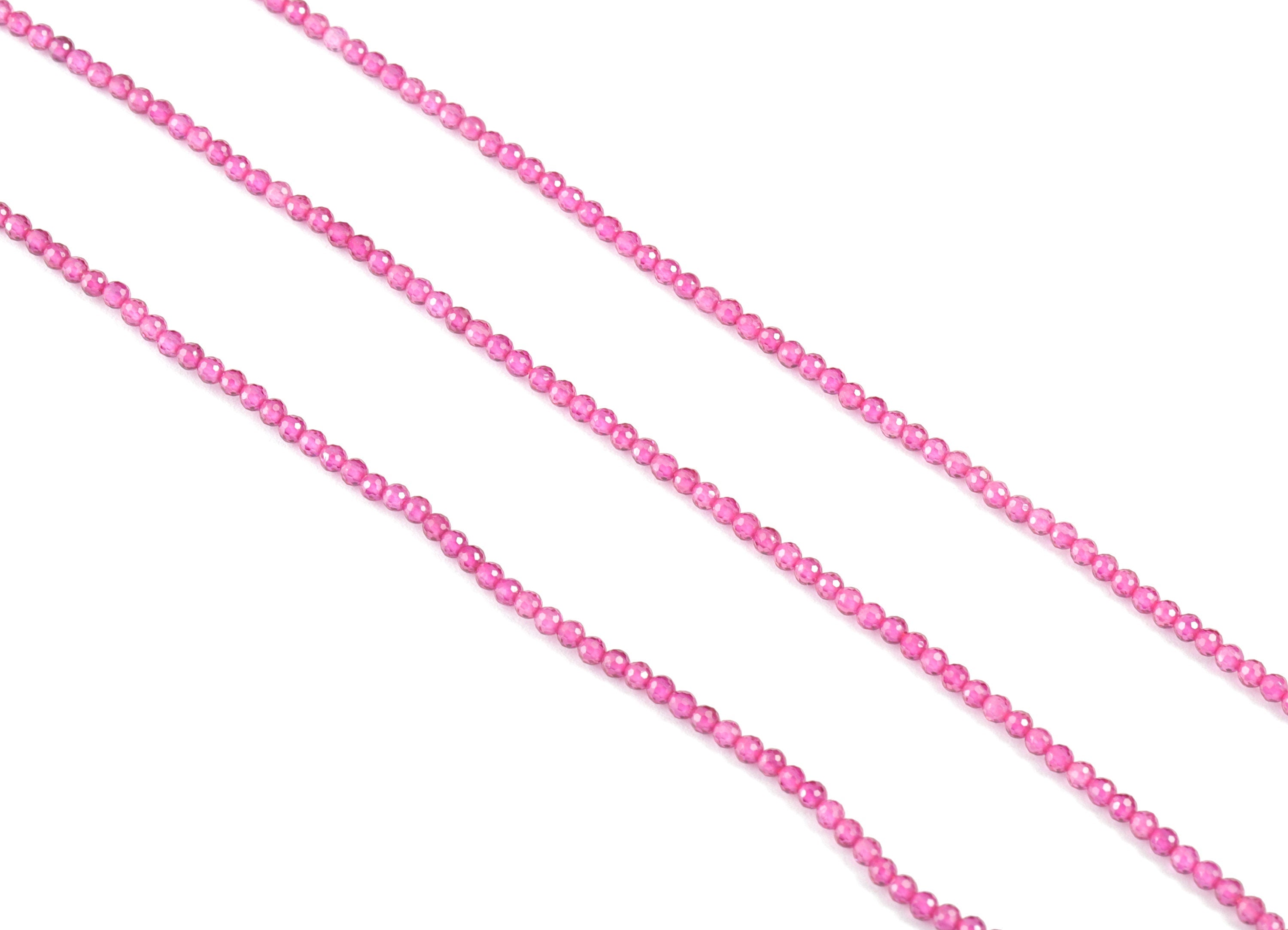 Ruby Round Beads 2mm - 15.5 inch - Faceted Round Gemstone Beads - Natural Stone Beads - 2x2mm - NS1193 - DOMEDBAZAAR