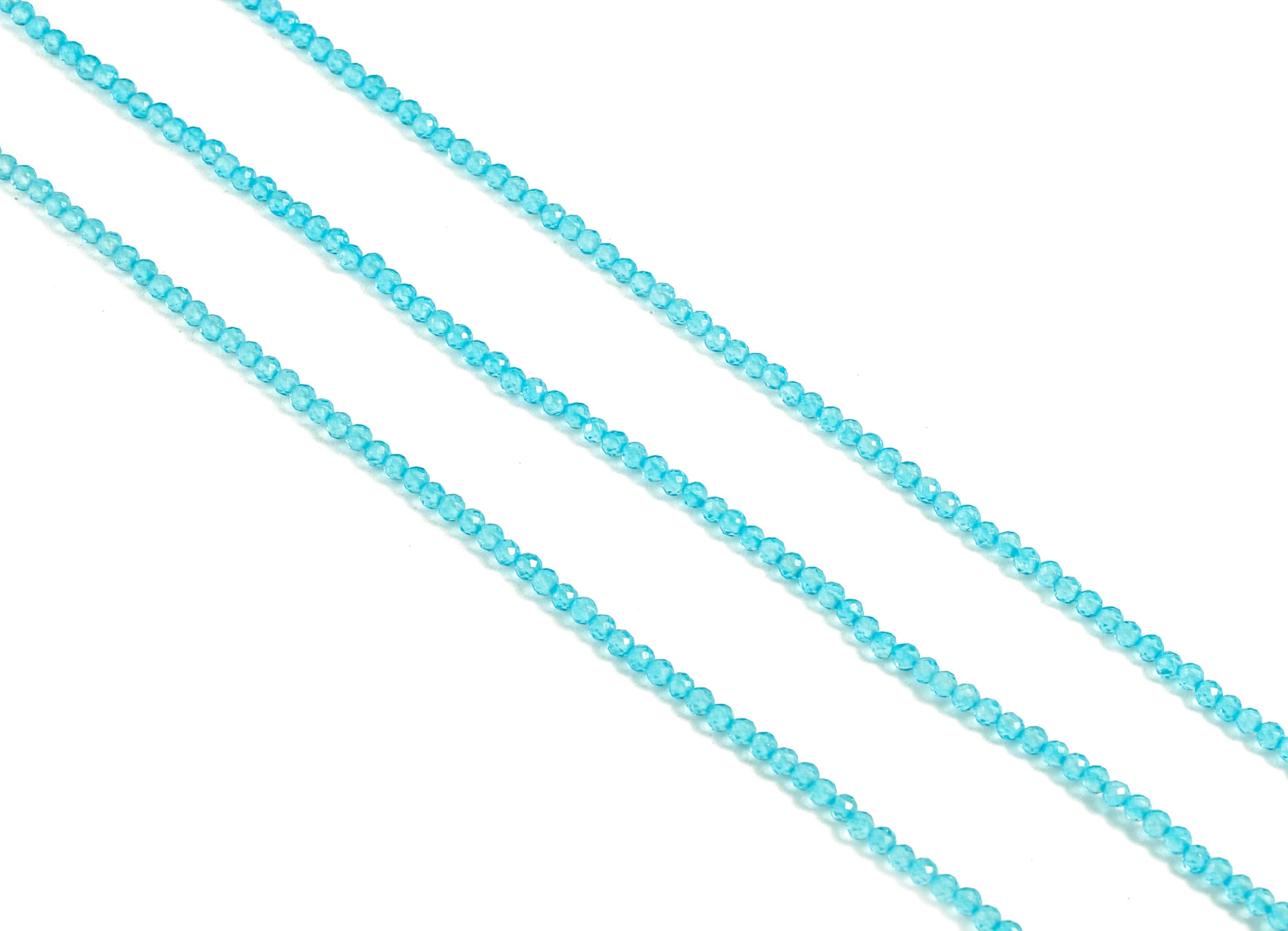 Blue Crystal Round Beads 2mm - 15.5 inch - Faceted Round Gemstone Beads - Natural Stone Beads - 2x2mm - NS1200B - DOMEDBAZAAR