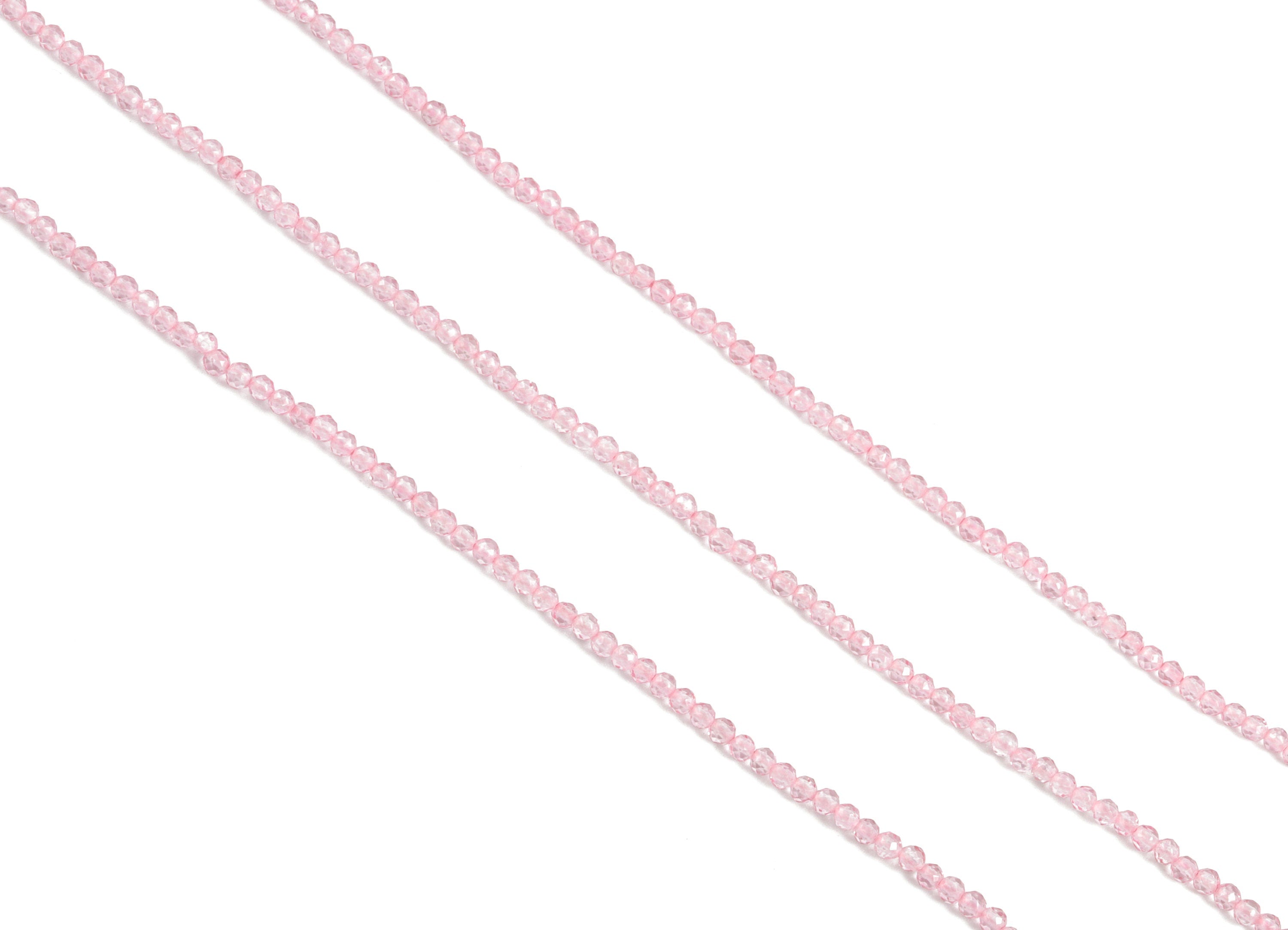 Pink Crystal Round Beads 2mm - 15.5 inch - Faceted Round Gemstone Beads - Natural Stone Beads - 2x2mm - NS1200D - DOMEDBAZAAR