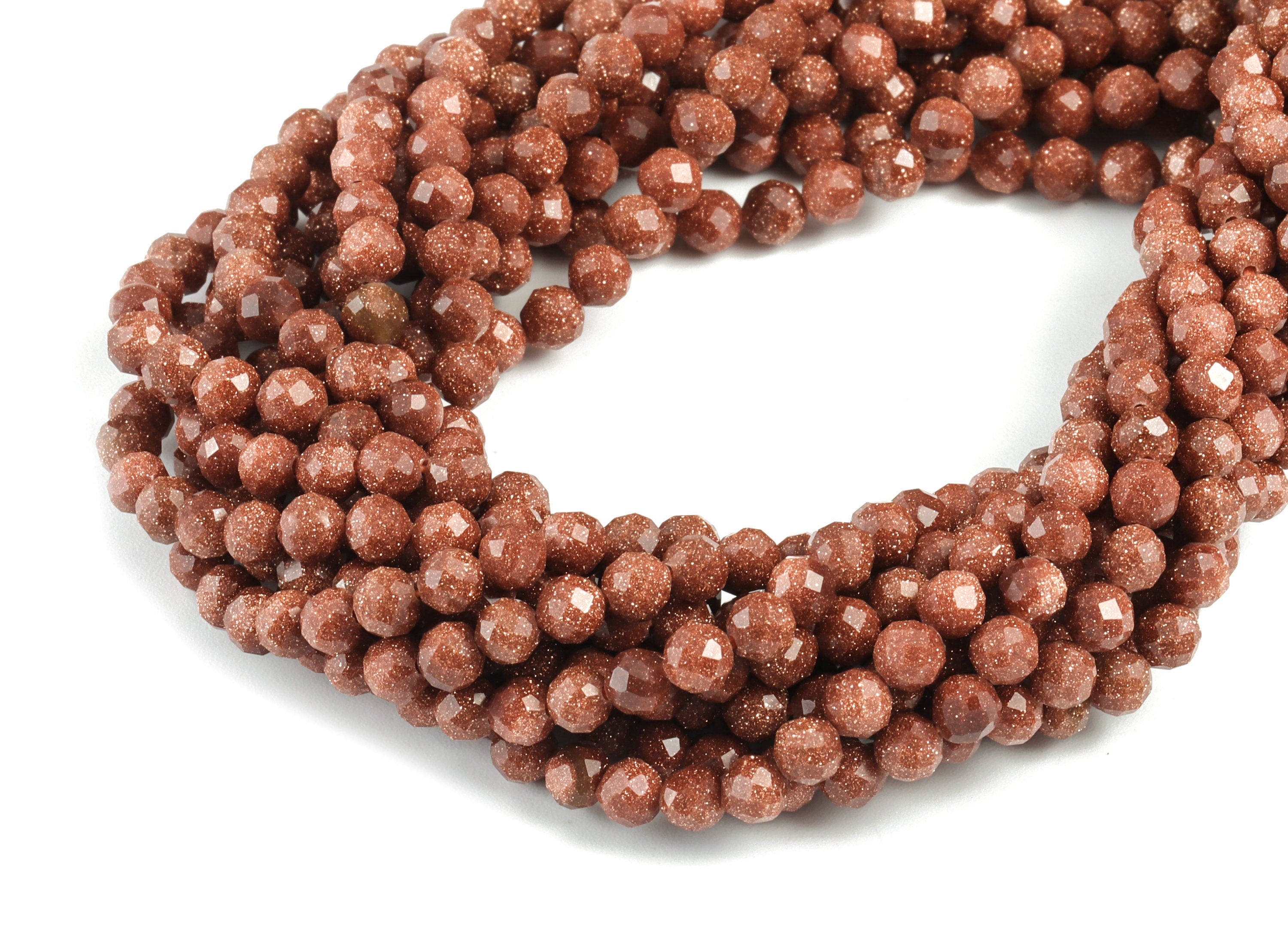 Golden Sand Round Beads 4mm - 15.5 inch - Faceted Round Gemstone Beads - Natural Stone Beads - 4x4mm - NS1203 - DOMEDBAZAAR