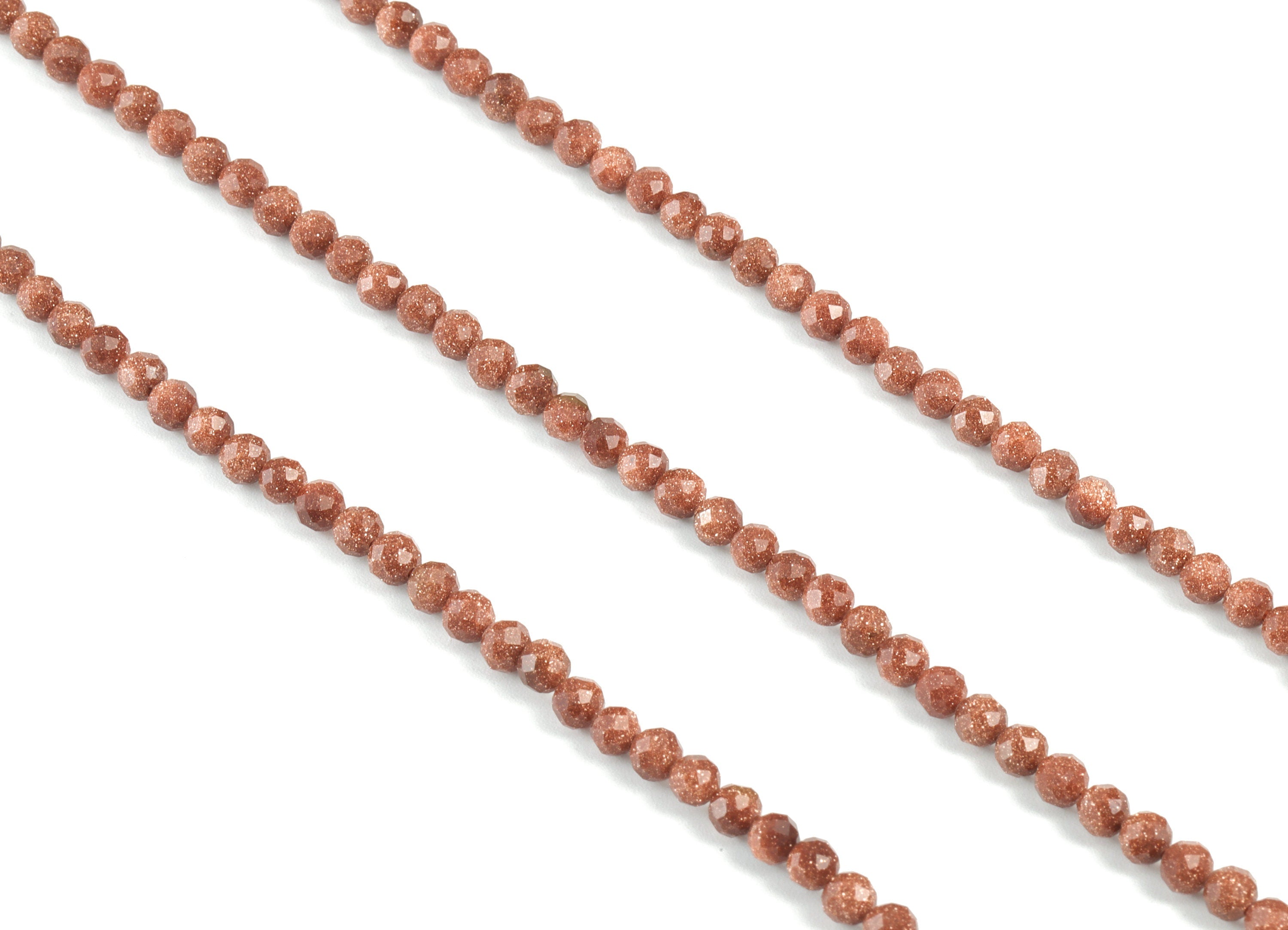 Golden Sand Round Beads 4mm - 15.5 inch - Faceted Round Gemstone Beads - Natural Stone Beads - 4x4mm - NS1203 - DOMEDBAZAAR