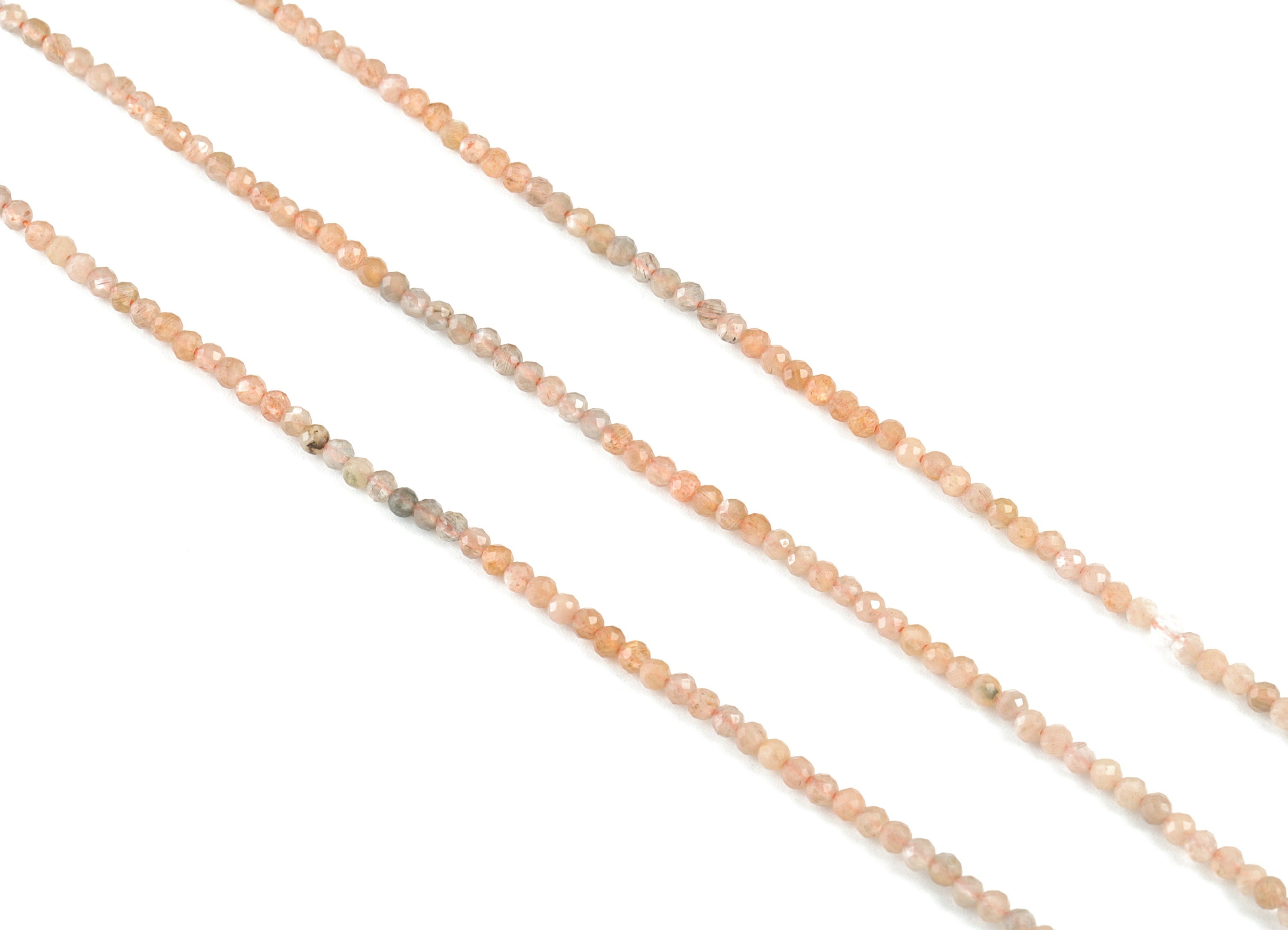 Sun Stone Round Beads 2mm - 15.5 inch - Faceted Round Gemstone Beads - Choi Moon Bdeas - Natural Stone Beads - 2x2mm - NS1204 - DOMEDBAZAAR