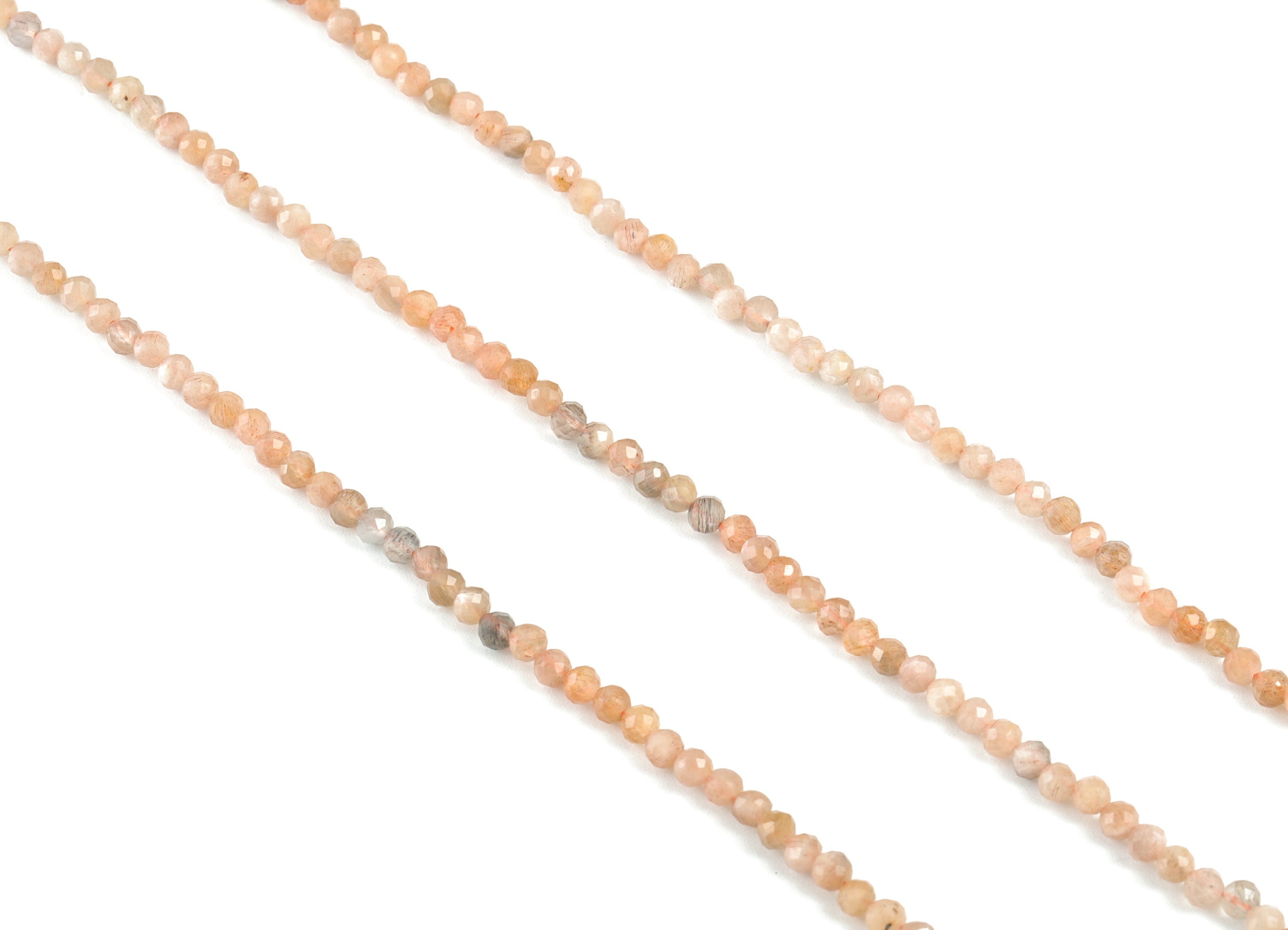 Sun Stone Round Beads 3mm - 15.5 inch - Faceted Round Gemstone Beads - Natural Stone Beads - Choi Moon Bdeas - 3x3mm - NS1205 - DOMEDBAZAAR