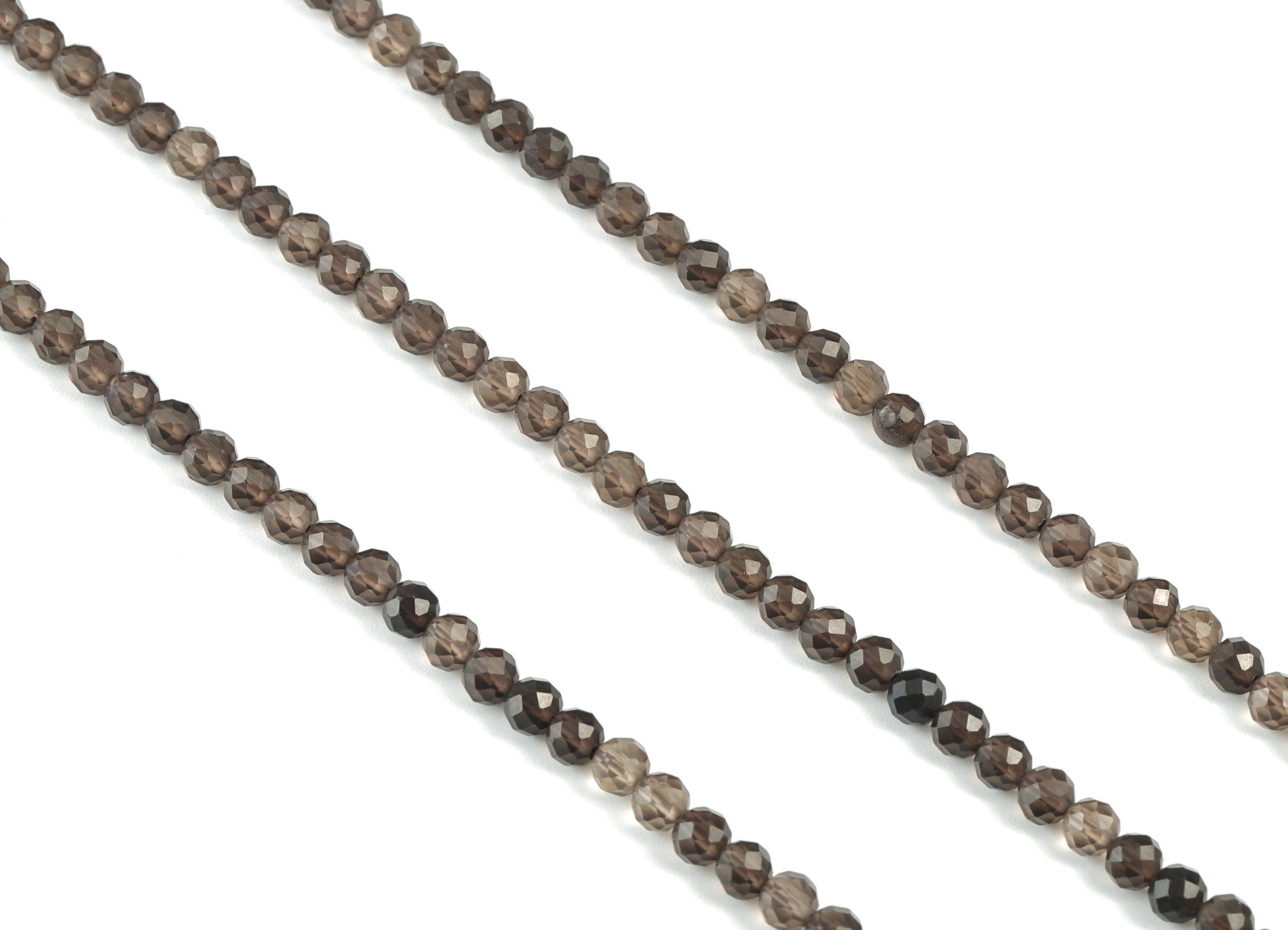 Tea coloured Crystal Round Beads 4mm - 15.5 inch - Faceted Round Gemstone Beads - Natural Stone Beads - 4x4mm - NS1206 - DOMEDBAZAAR