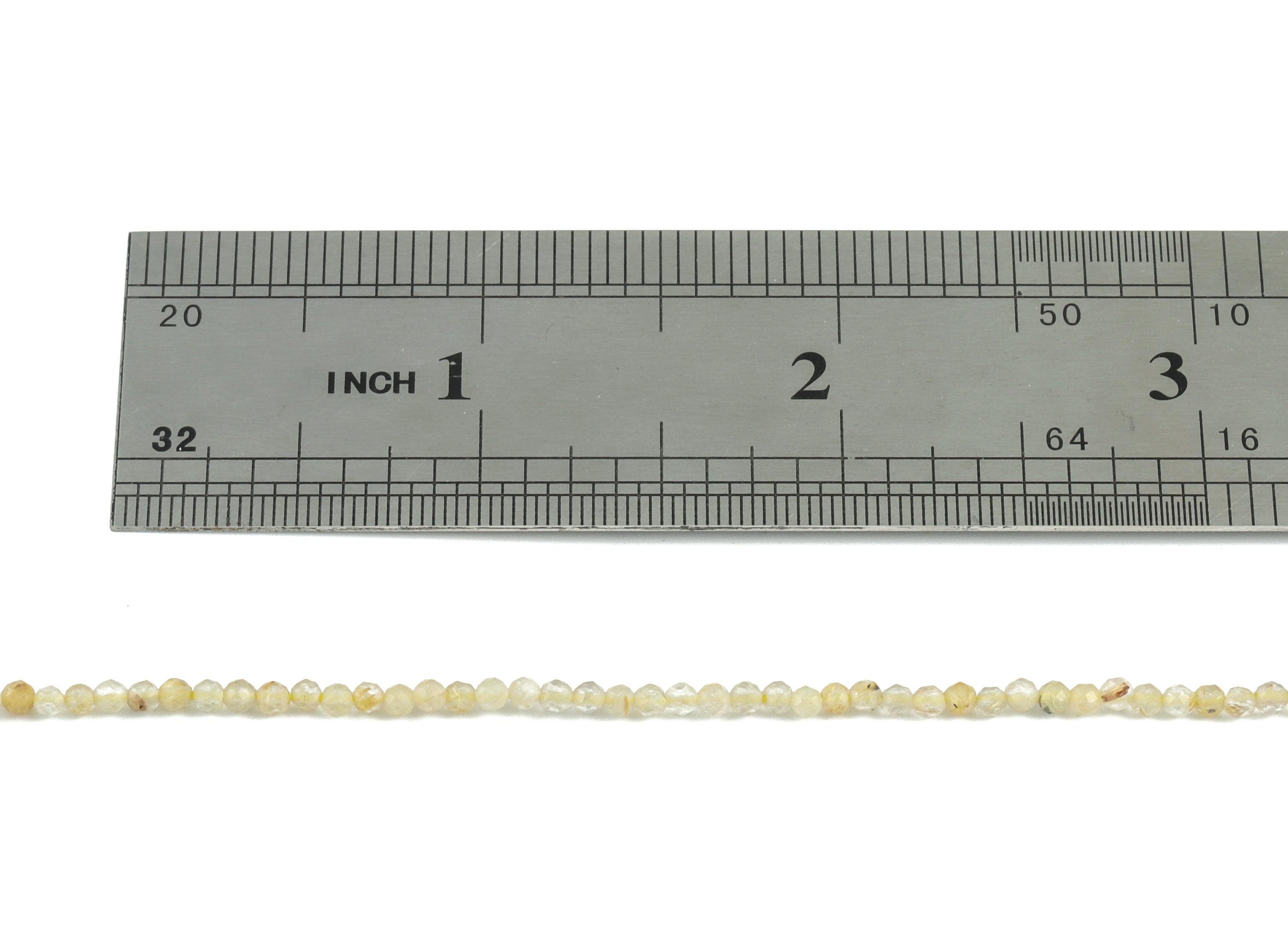 Golden Hair Crystal Round Beads 2mm - 15.5 inch - Faceted Round Gemstone Beads - Natural Stone Beads - 2x2mm - NS1209 - DOMEDBAZAAR