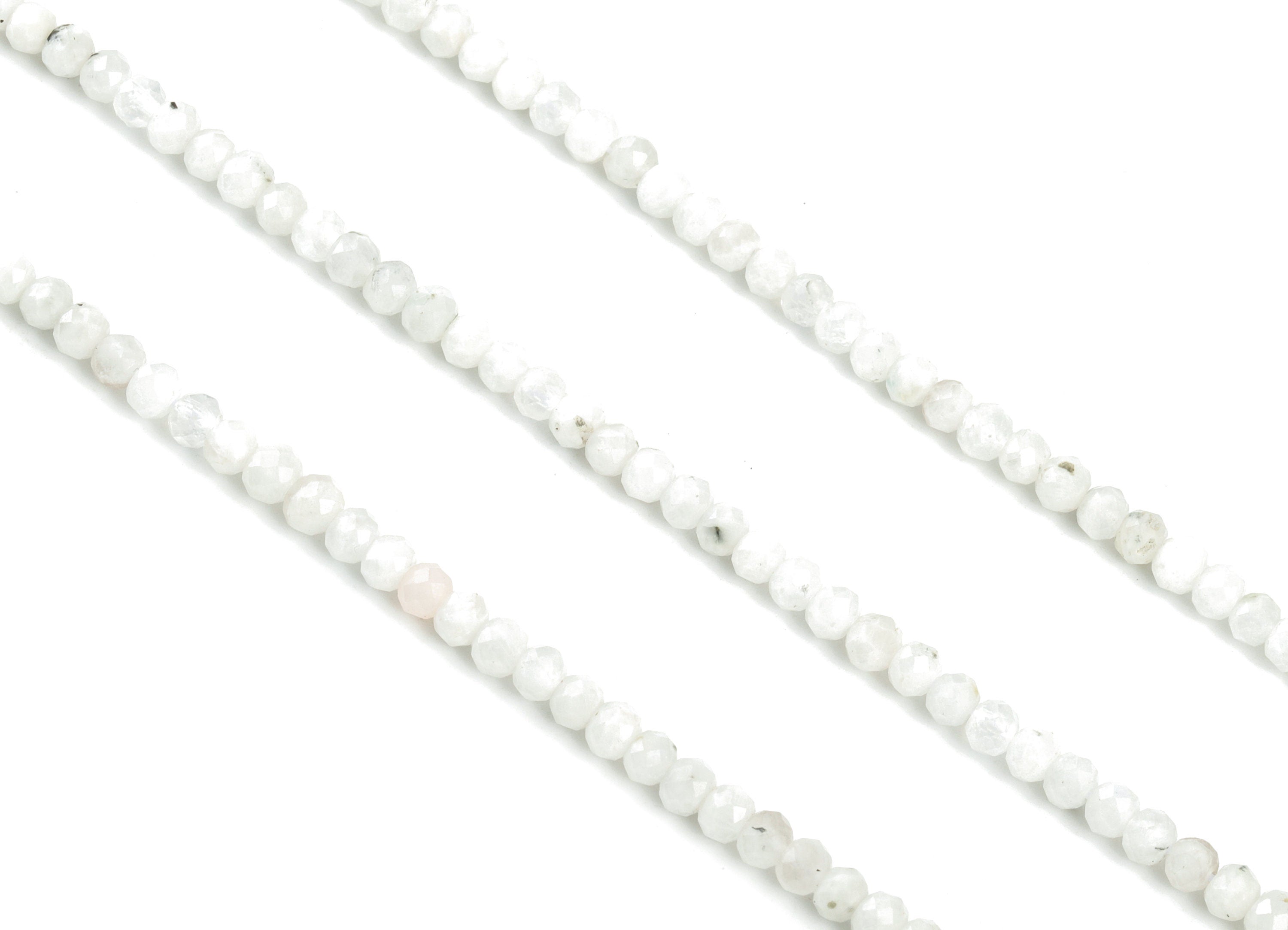 Moon Stone Round Beads 4mm - 15.5 inch - Faceted Round Gemstone Beads - Natural Stone Beads - 4mm - NS1211 - DOMEDBAZAAR