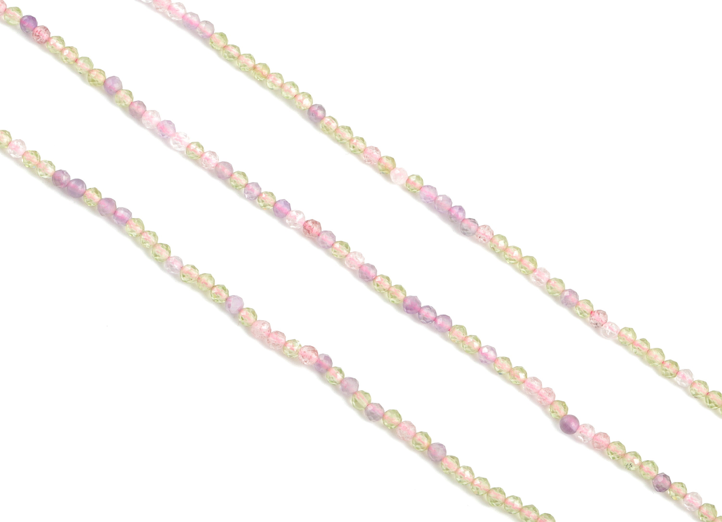 Fire Lines of Crystal Round Beads 2mm - 15.5 inch - Faceted Round Gemstone Beads - Natural Stone Beads - 2x2mm - NS1214 - DOMEDBAZAAR