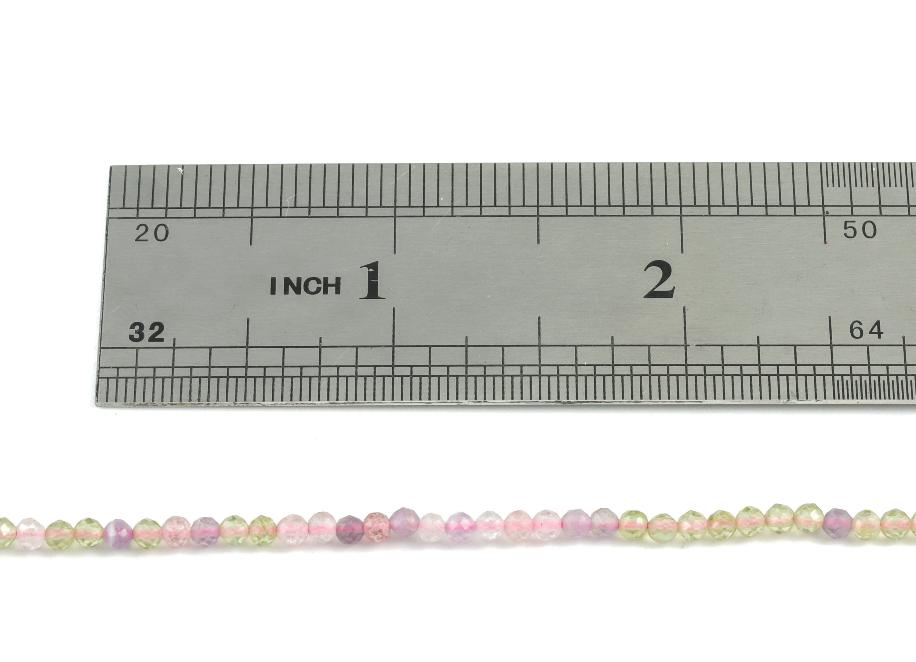 Fire Lines of Crystal Round Beads 2mm - 15.5 inch - Faceted Round Gemstone Beads - Natural Stone Beads - 2x2mm - NS1214 - DOMEDBAZAAR