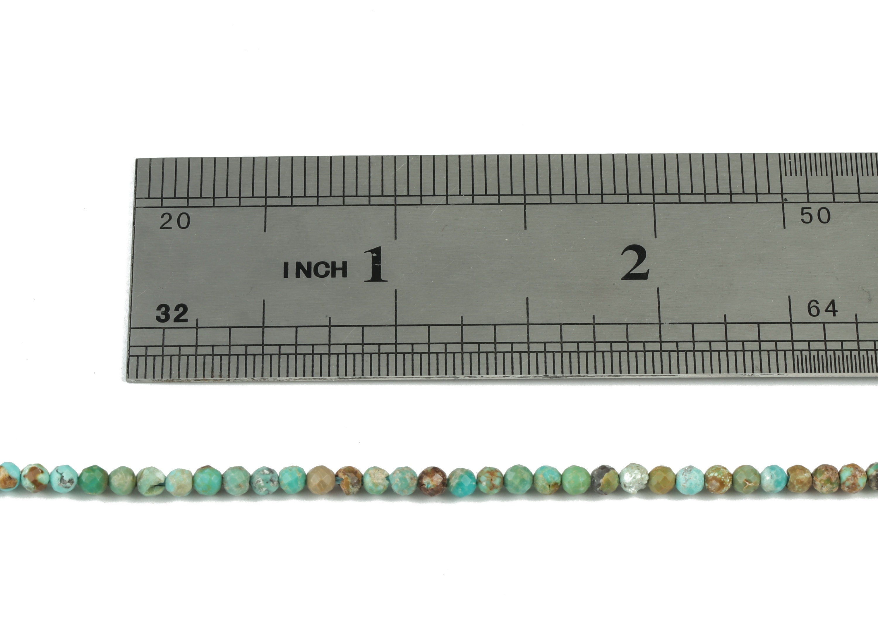 Turquoise Round Beads 2mm - 15.5 inch - Faceted Round Gemstone Beads - Natural Stone Beads - 2x2mm - NS1240 - DOMEDBAZAAR