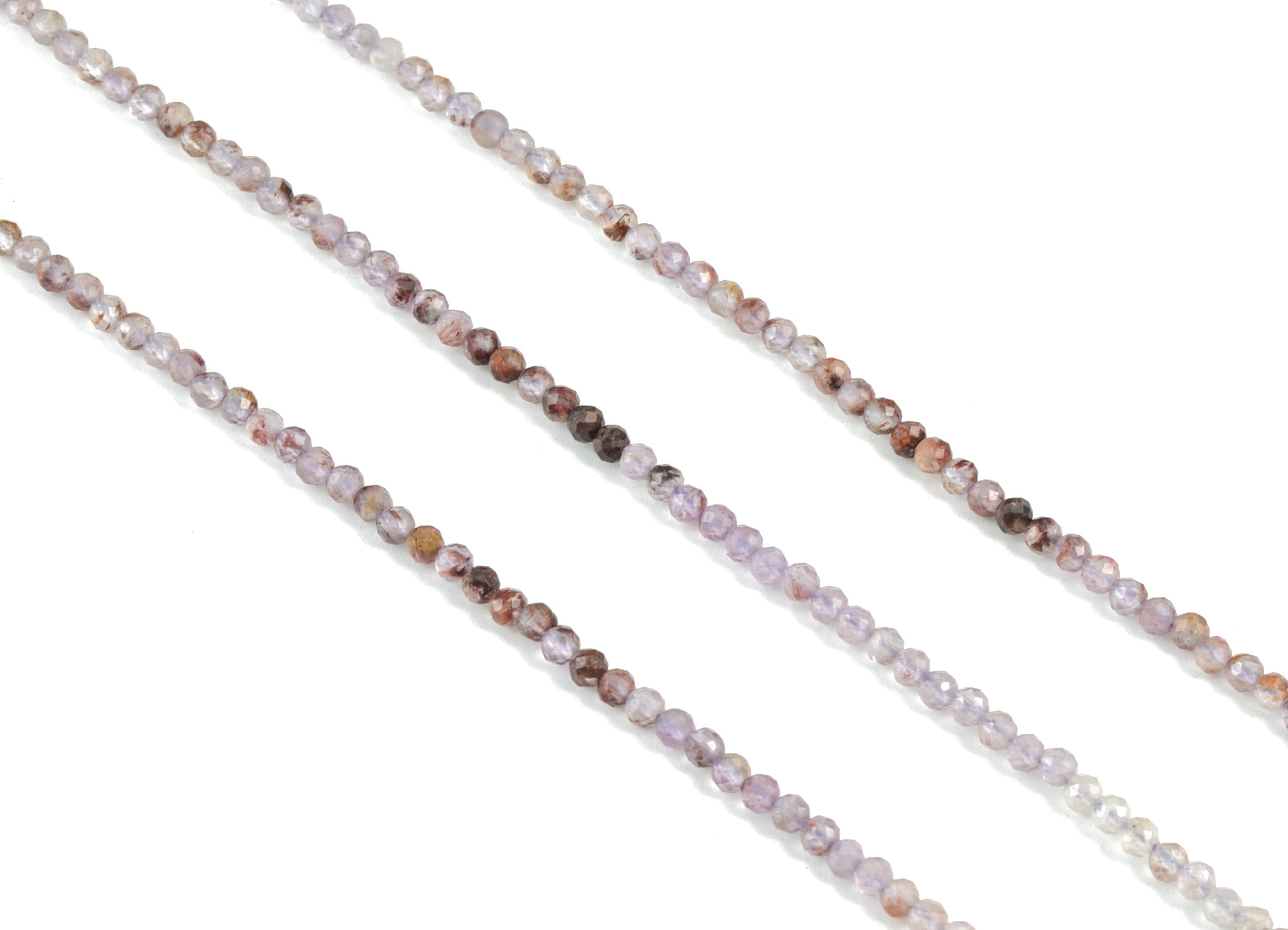 Purple Ghost Round Beads 2mm - 15.5 inch - Faceted Round Gemstone Beads - Natural Stone Beads - 2x2mm - NS1246 - DOMEDBAZAAR