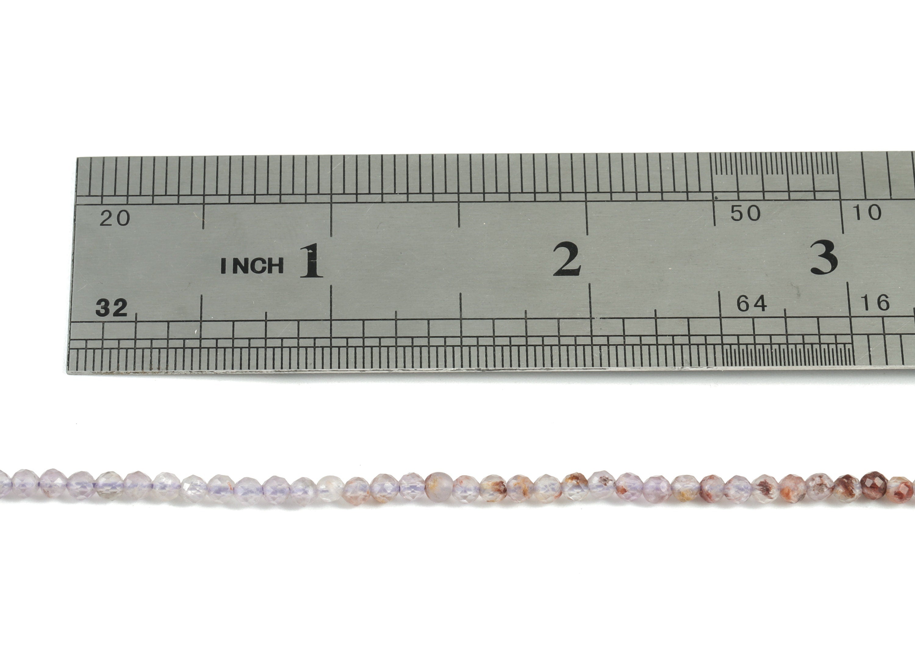 Purple Ghost Round Beads 2mm - 15.5 inch - Faceted Round Gemstone Beads - Natural Stone Beads - 2x2mm - NS1246 - DOMEDBAZAAR