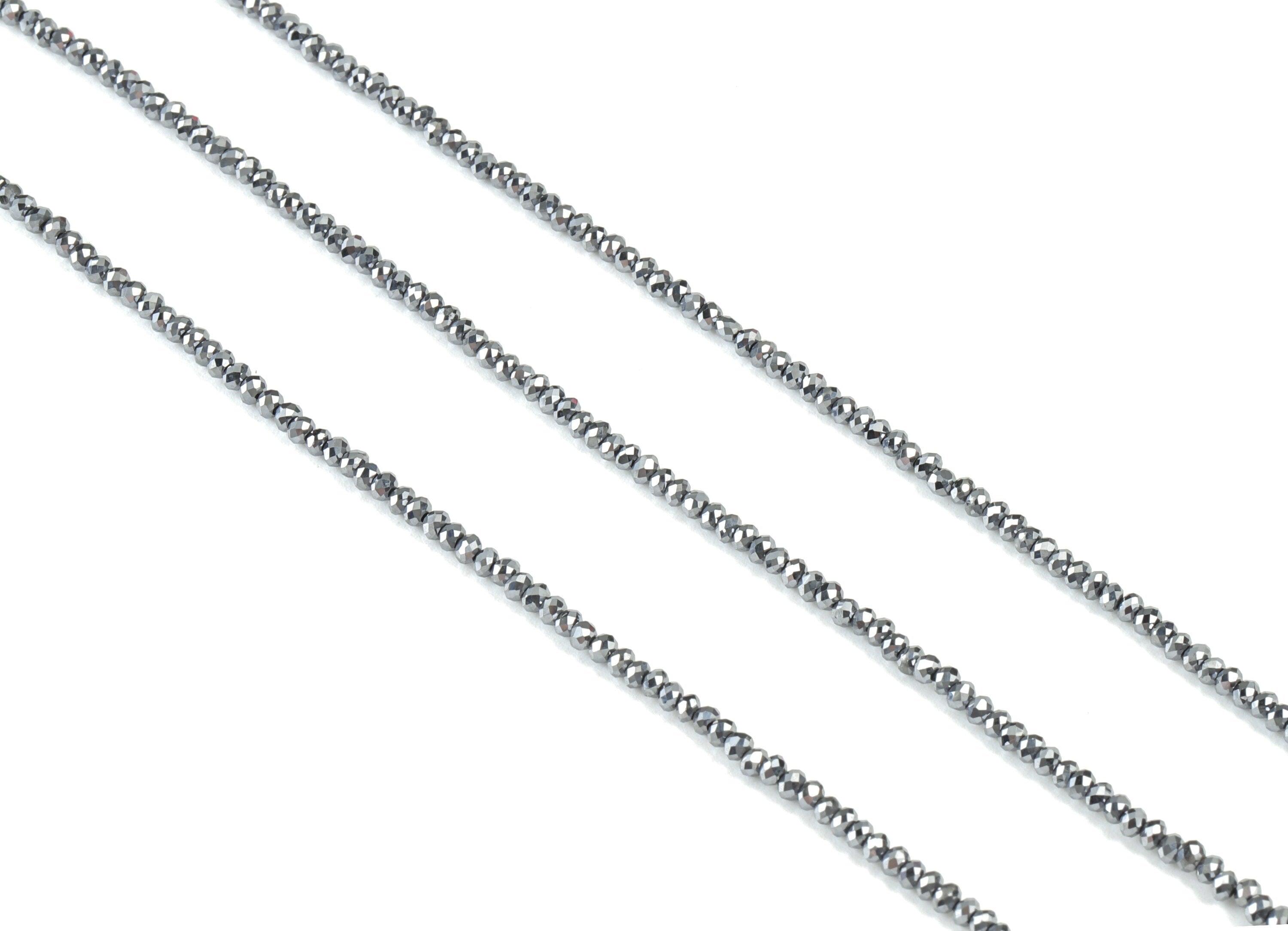Titanium Hezi Round Beads 1-2mm - 15.5 inch - Faceted Round Gemstone Beads - Natural Stone Beads - 1x2mm - NS1252 - DOMEDBAZAAR