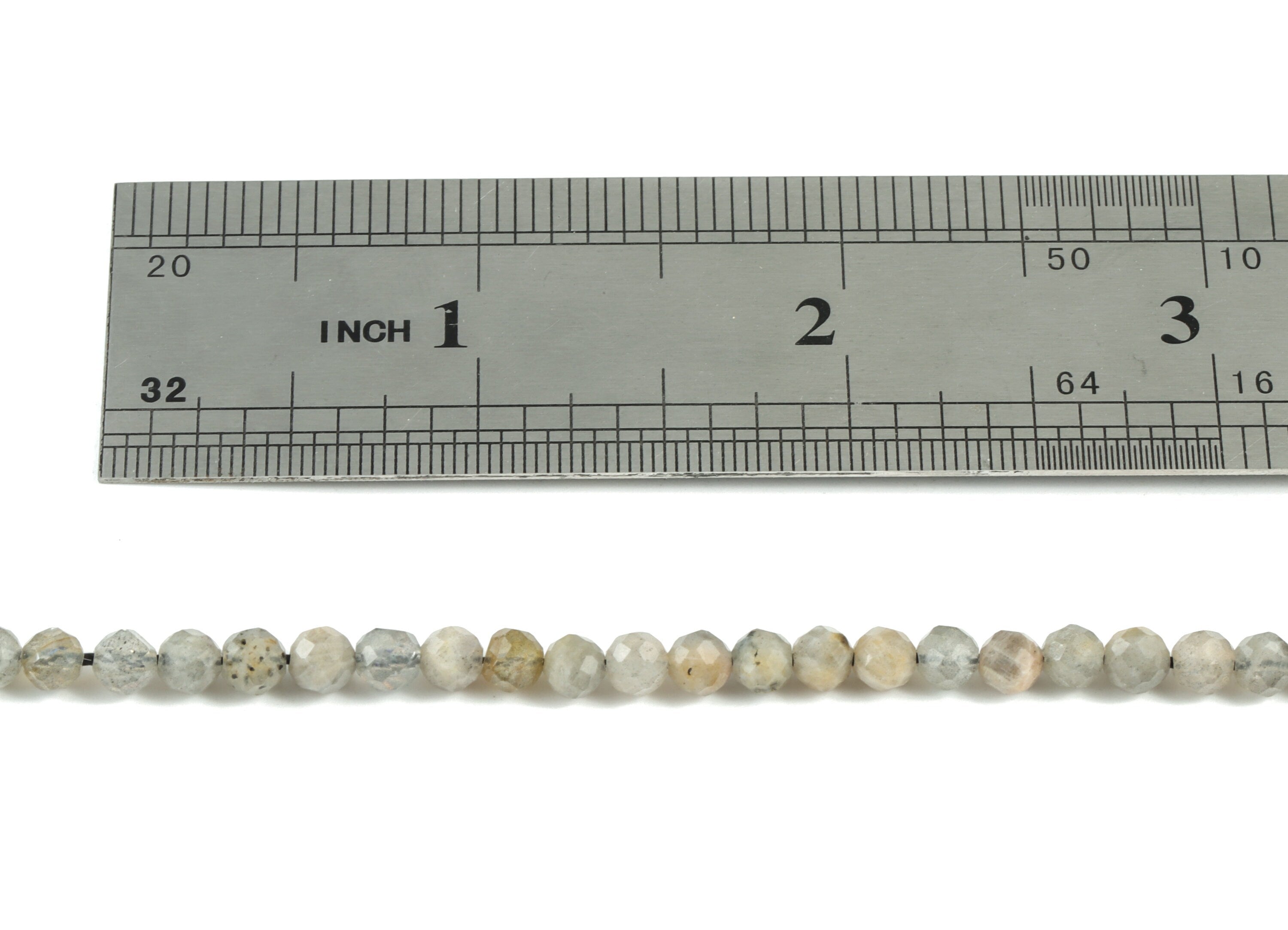 Labradorite Natural Stone Round Beads 4mm - 15.5 inch - Faceted Round Gemstone Beads - Natural Stone Beads - 4x4mm - NS1259 - DOMEDBAZAAR