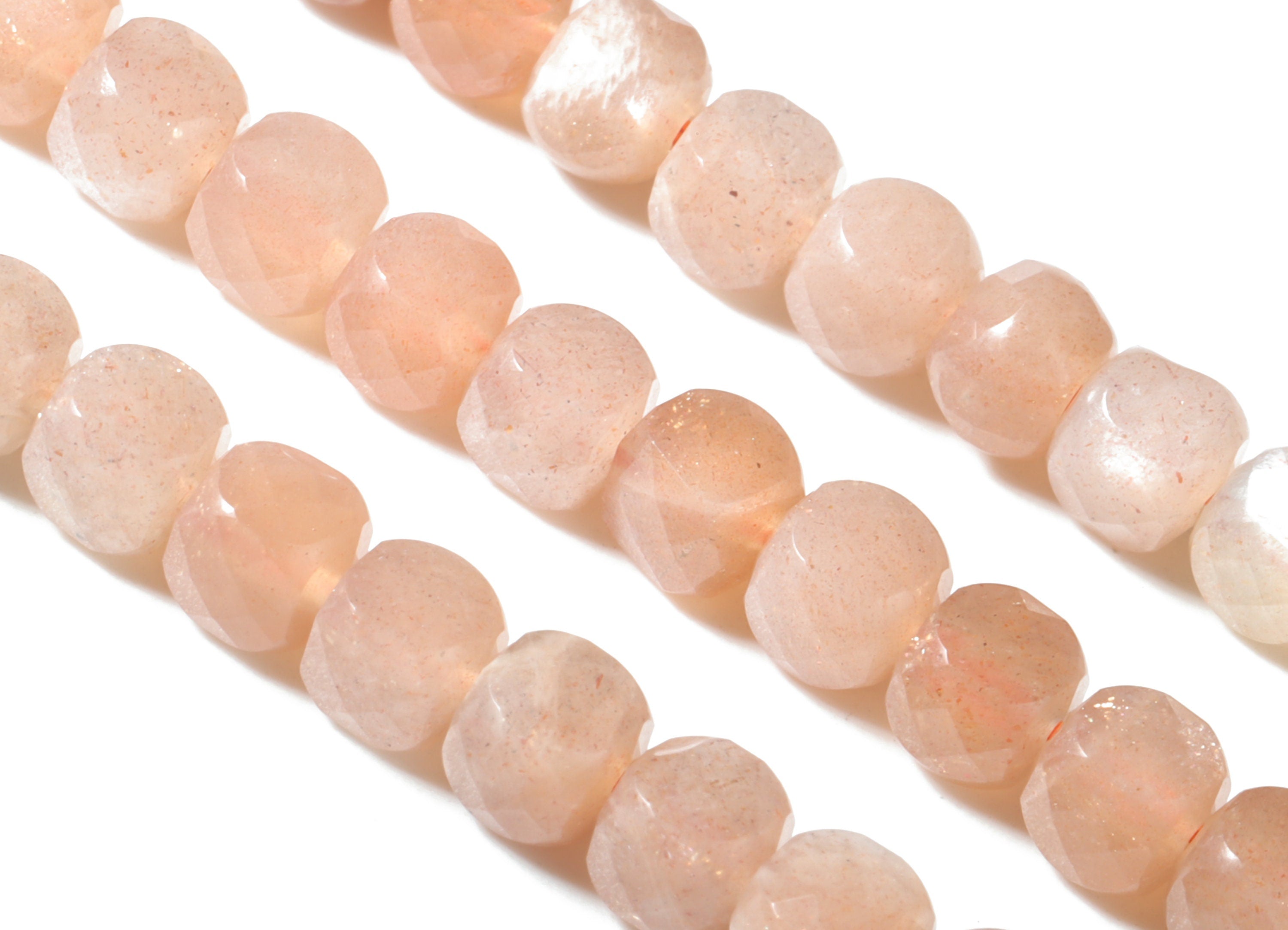Moon Stone Cube Beads 4mm - 15.5 inch - Faceted Cube Gemstone Beads - Natural Stone Beads - 4x4mm - NS1082 - DOMEDBAZAAR
