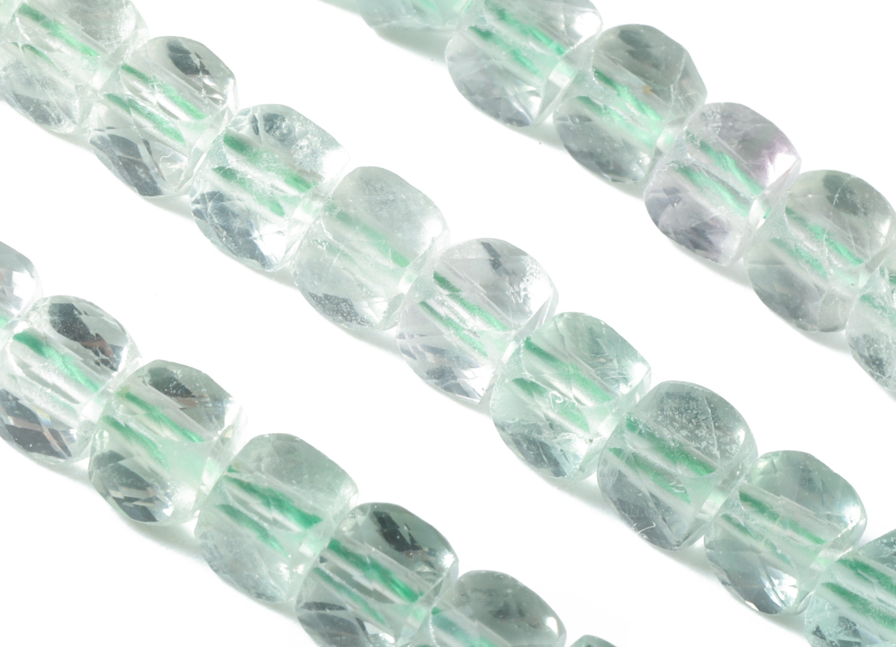 Fluorite Cube Beads 4mm - 15.5 inch - Faceted Cube Gemstone Beads - Natural Stone Beads - 4x4mm - NS1094 - DOMEDBAZAAR
