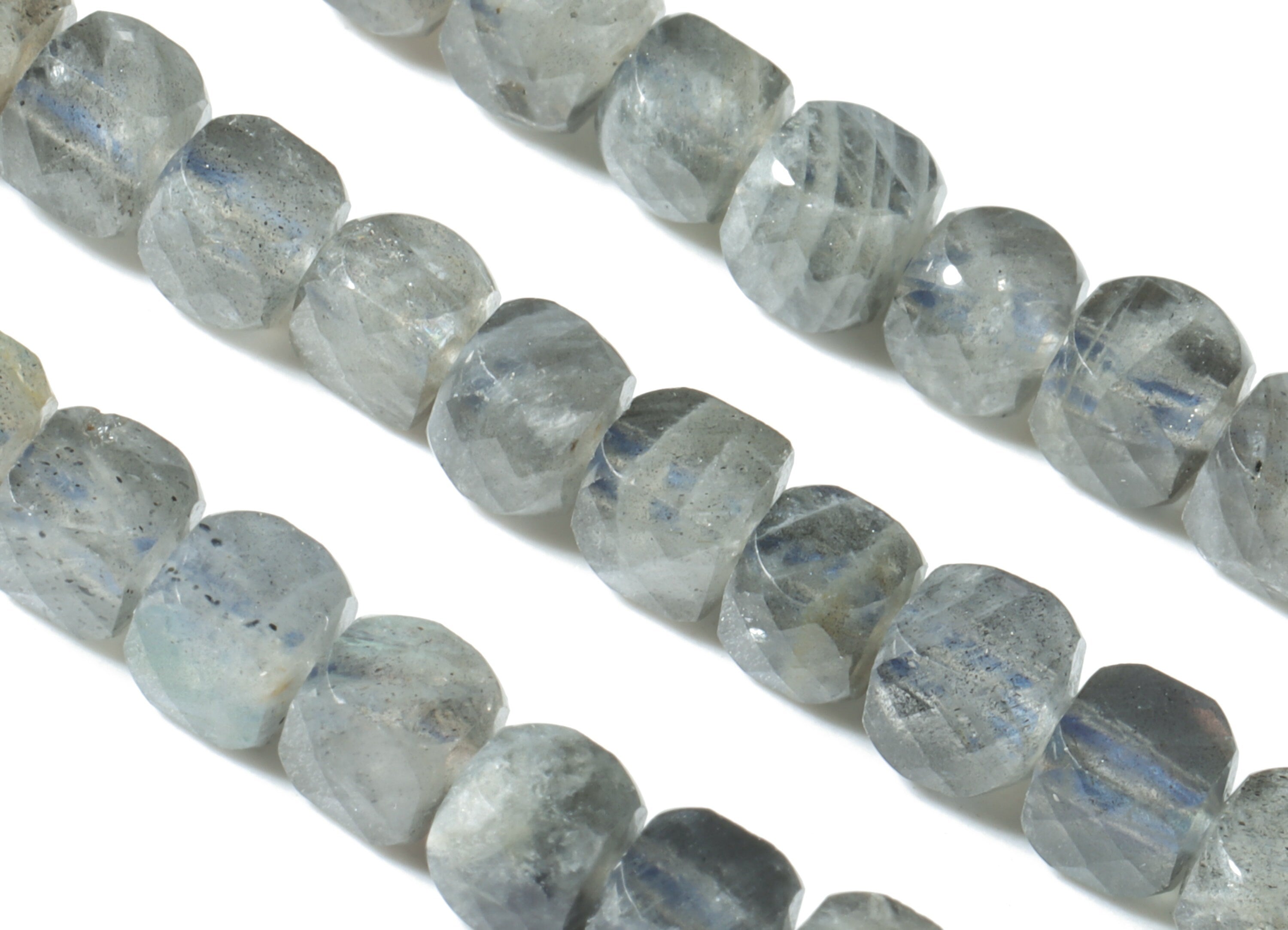 Labadorite Cube Beads 4mm - 15.5 inch - Faceted Cube Gemstone Beads - Natural Stone Beads - 4x4mm - NS1097 - DOMEDBAZAAR
