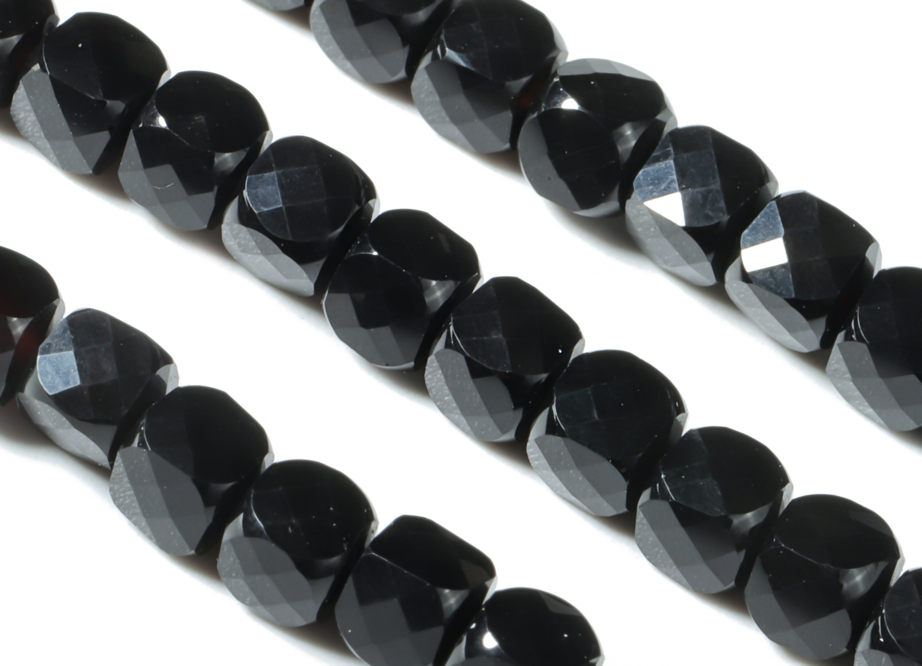 Black Agate Cube Beads 4mm - 15.5 inch - Faceted Cube Gemstone Beads - Natural Stone Beads - 4x4mm - NS1116 - DOMEDBAZAAR