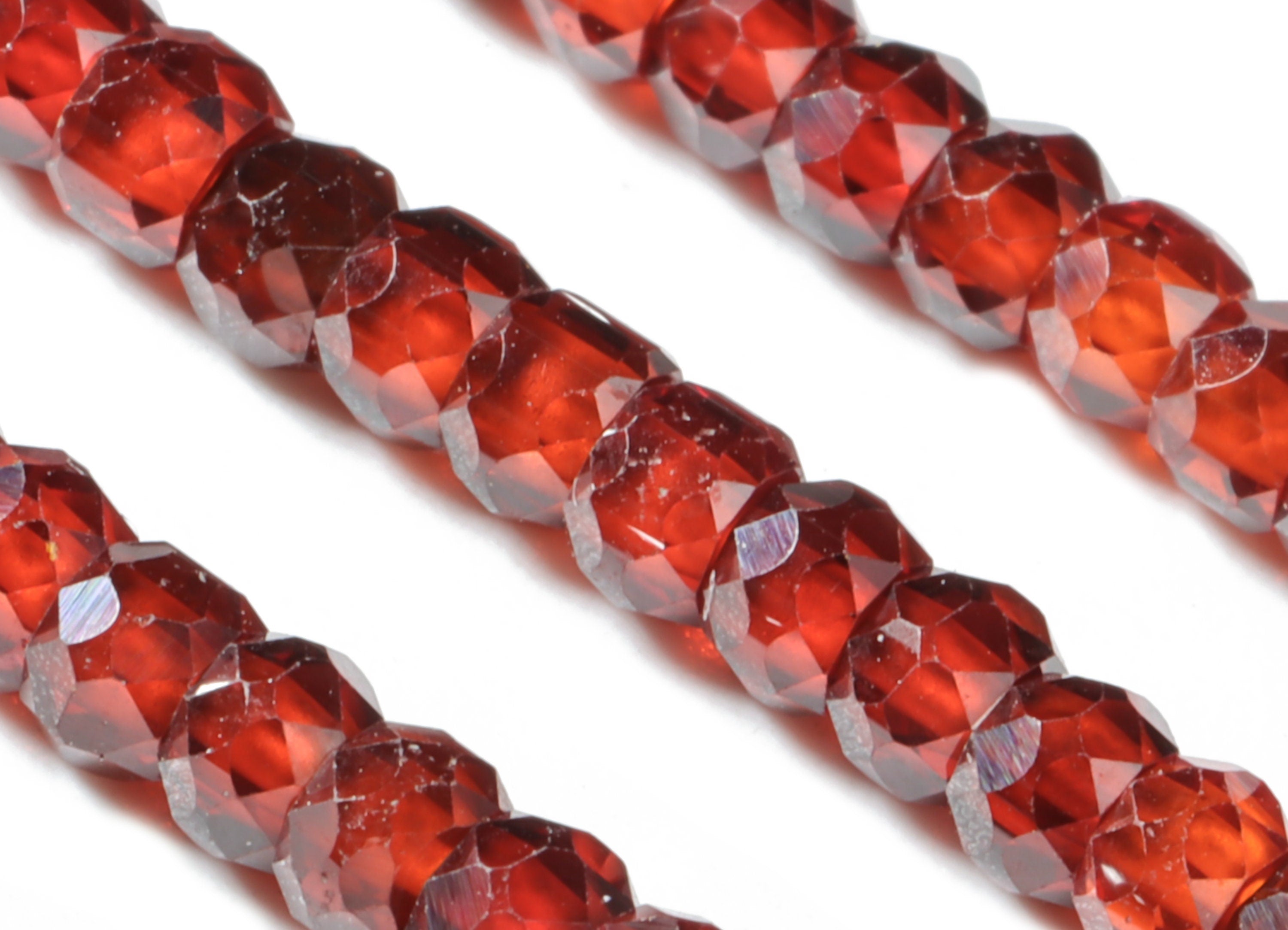 Coral Zircon Rondelle Beads 3mm - 15.5 Inch - Coral Faceted Zircon Round Beads - Gemstone Beads - NS1147C - DOMEDBAZAAR
