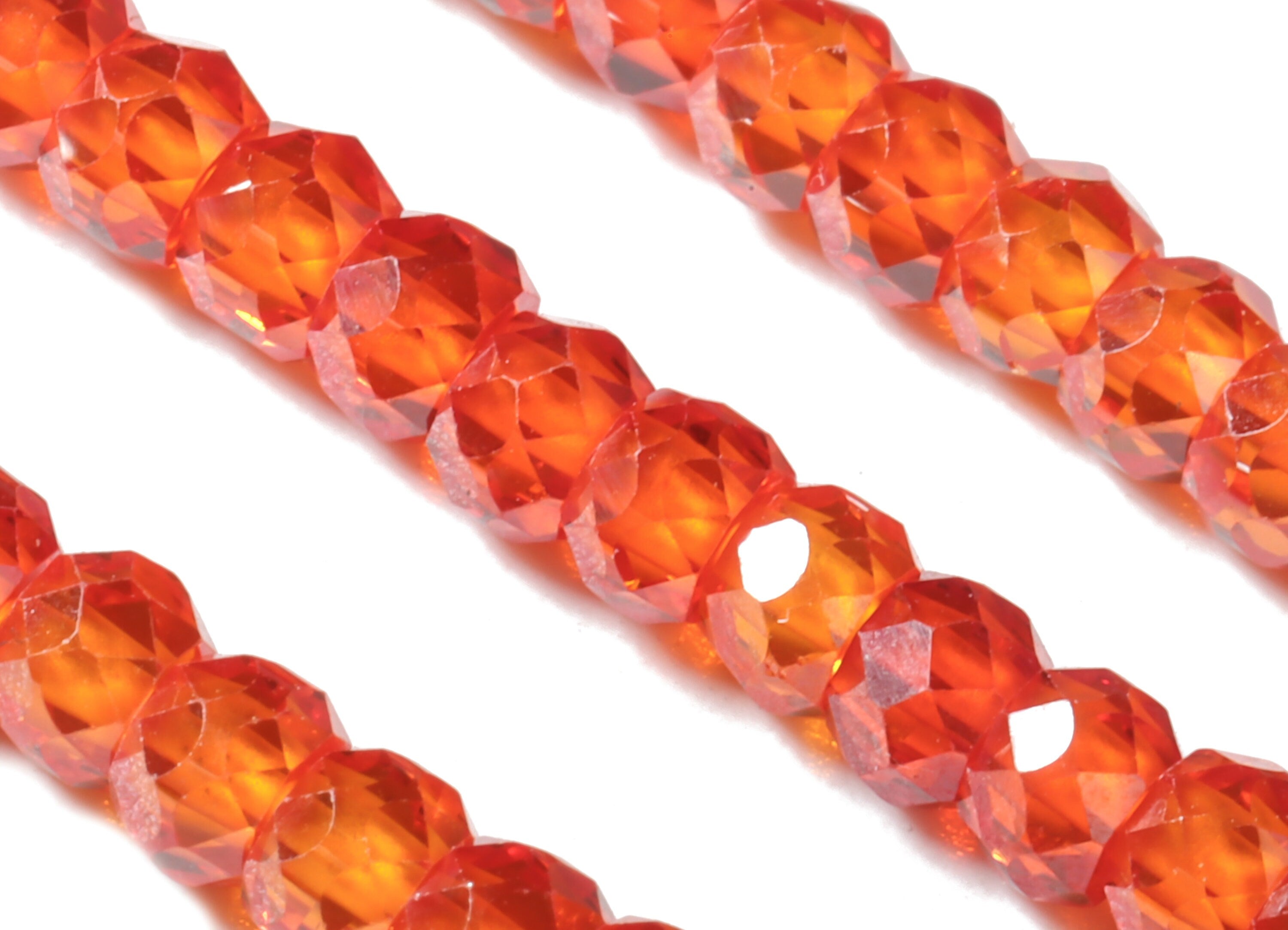 Orange Zircon Rondelle Beads 3mm - 15.5 Inch - Orange Faceted Zircon Round Beads - Gemstone Beads  - NS1147A - DOMEDBAZAAR