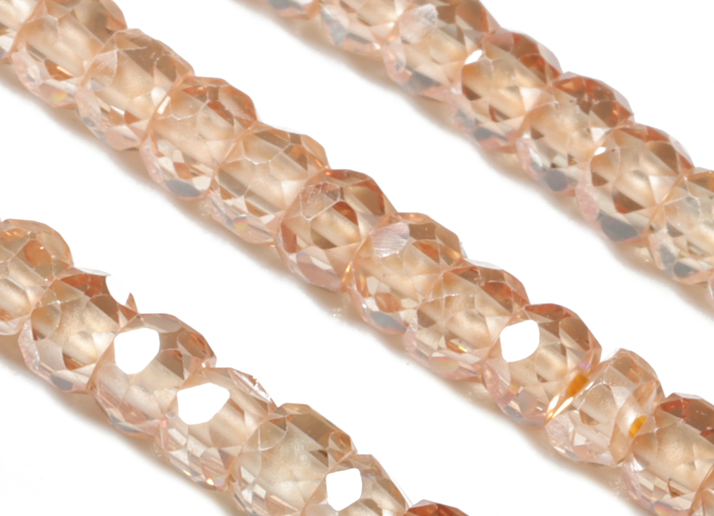 Rose Zircon Rondelle Beads 3mm - 15.5 Inch - Rose Faceted Zircon Round Beads - Gemstone Beads - NS1147J - DOMEDBAZAAR