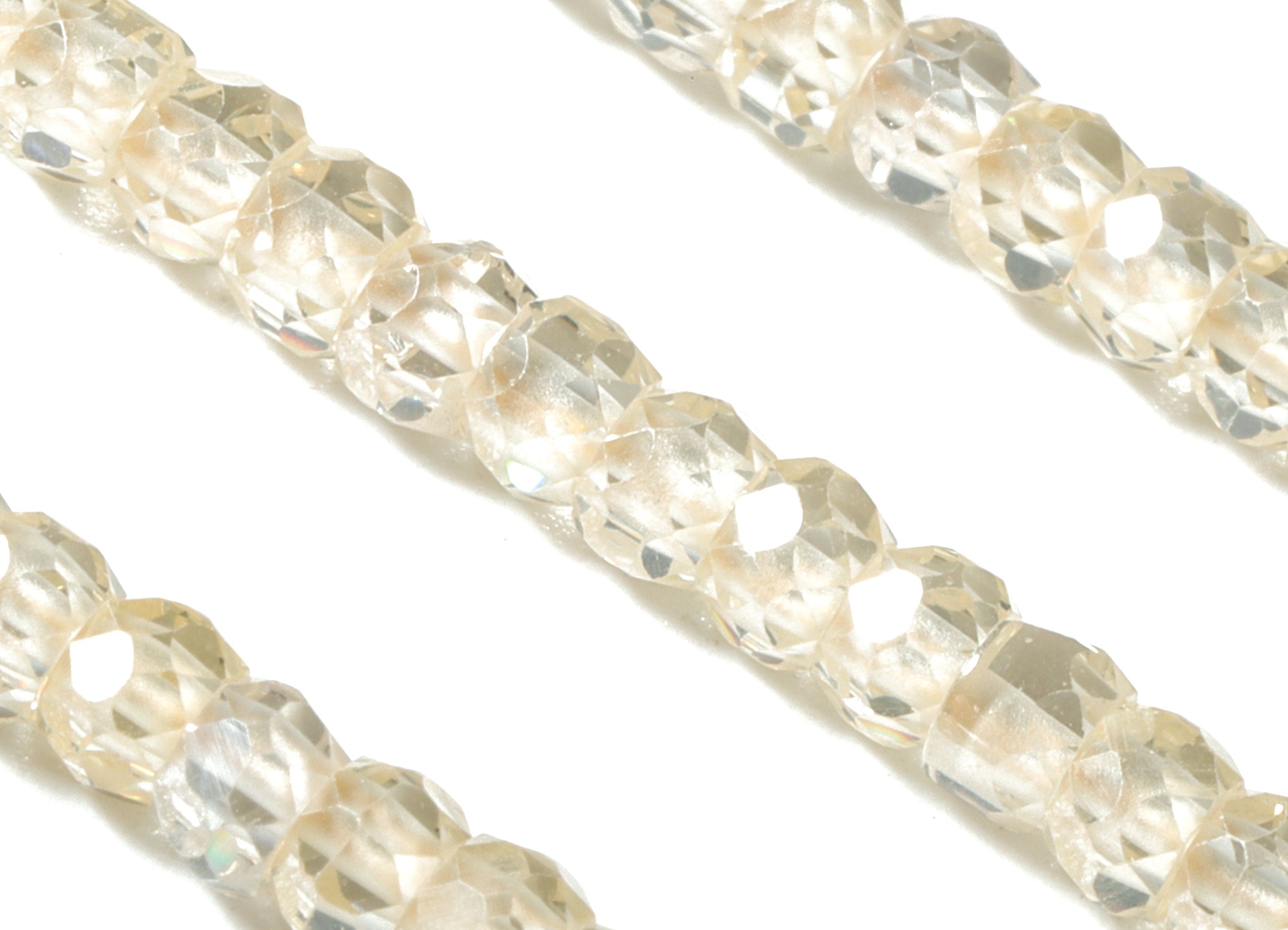 Cream Zircon Rondelle Beads 3mm - 15.5 Inch - Cream Faceted Zircon Round Bead - Gemstone Bead - NS1147G - DOMEDBAZAAR
