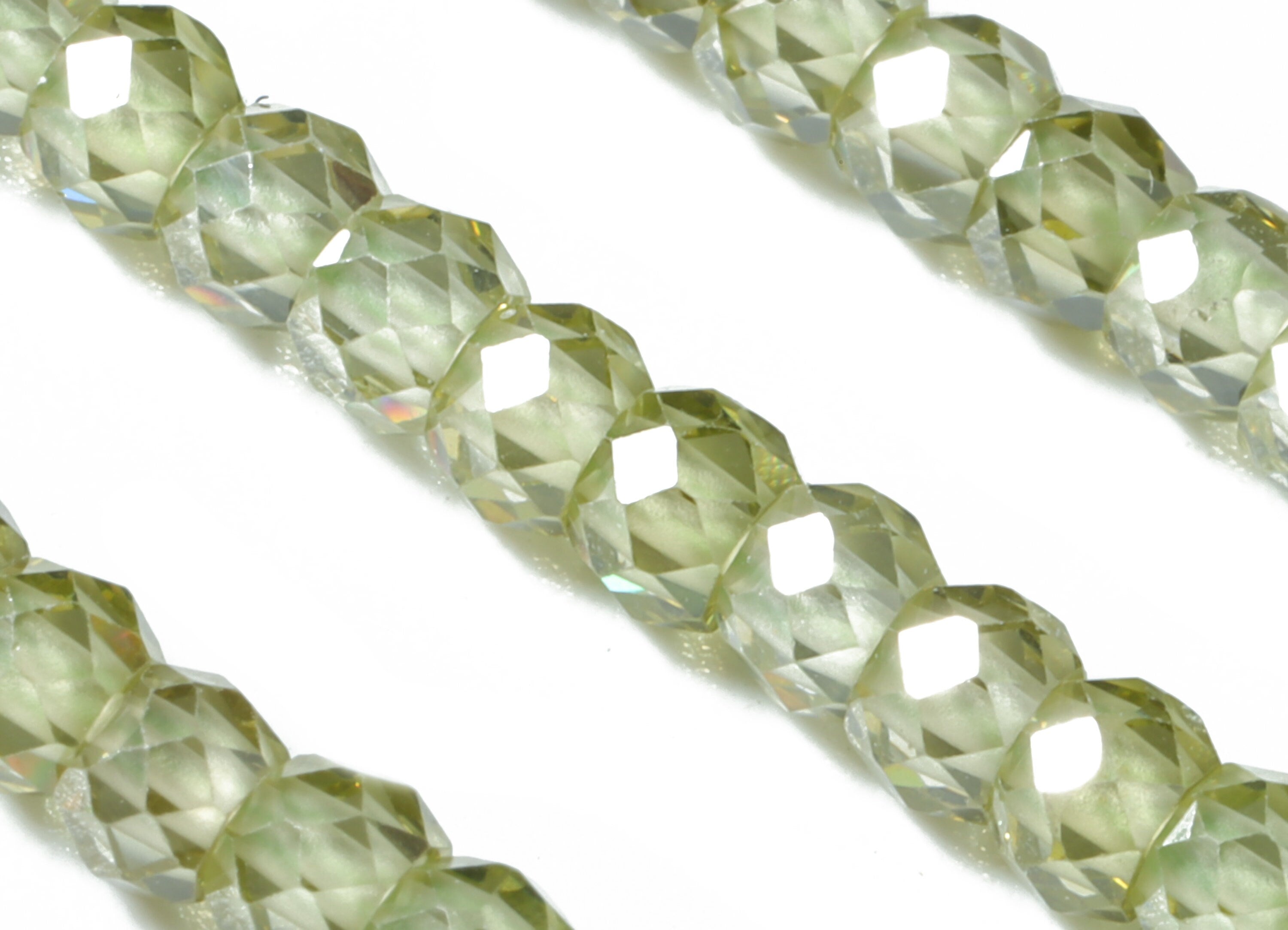 Green Zircon Rondelle Beads 3mm - 15.5 Inch - Green Faceted Zircon Round Beads - Gemstone Beads - NS1147D - DOMEDBAZAAR