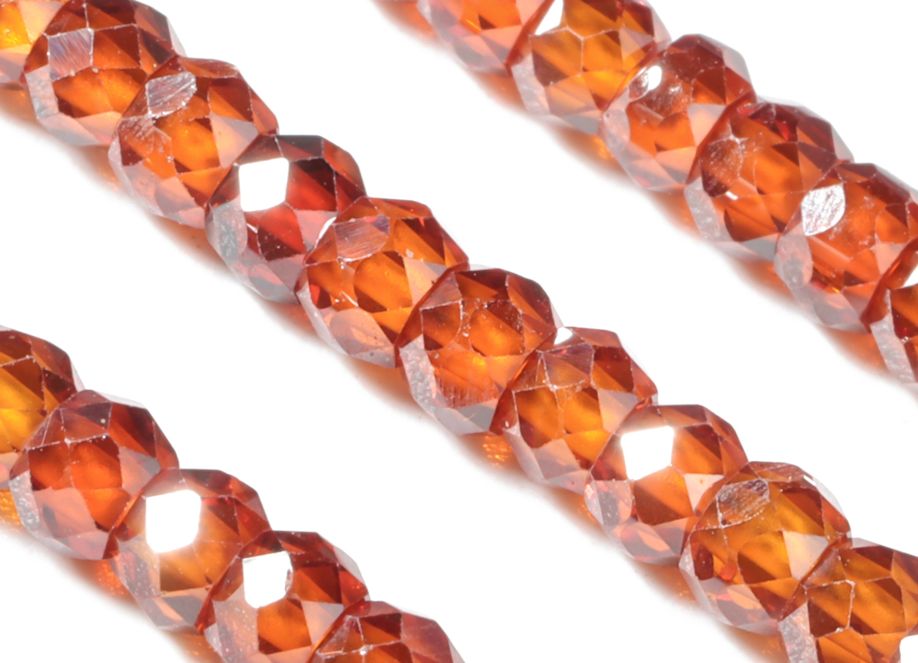 Brown Zircon Rondelle Beads 3mm - 15.5 Inch - Brown Faceted Zircon Round Beads - Gemstone Beads - NS1147B - DOMEDBAZAAR