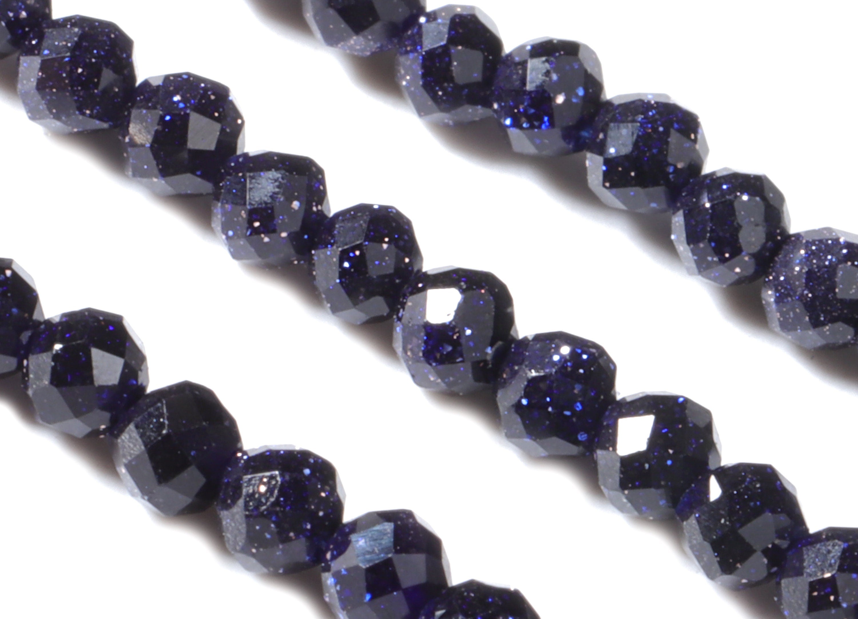 Blue Sand  Round Beads 2mm - 15.5 inch - Faceted Round Gemstone Beads - Natural Stone Beads - 2x2mm - NS1164 - DOMEDBAZAAR