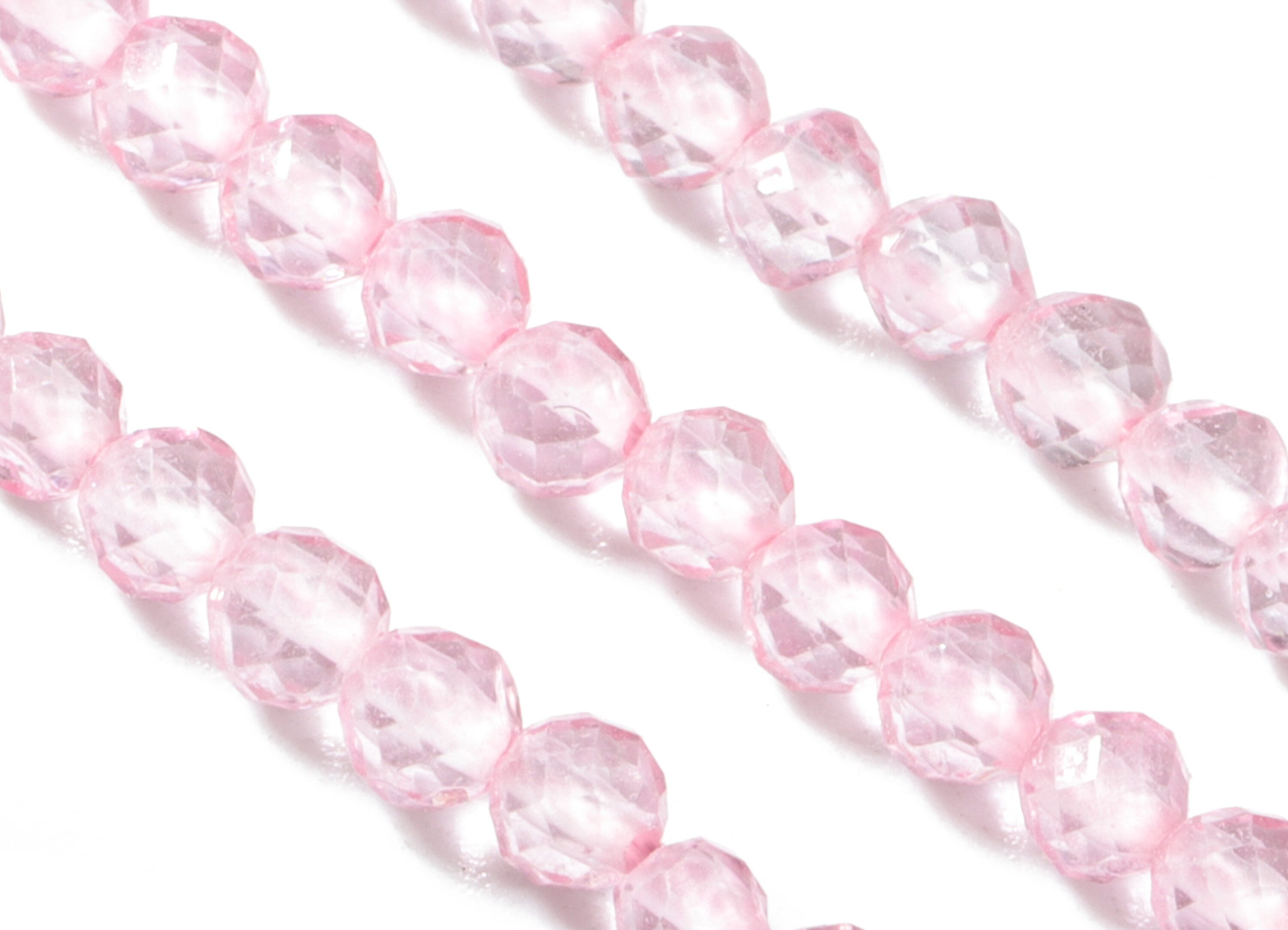 Pink Crystal Round Beads 3mm - 15.5 inch - Faceted Round Gemstone Beads - Natural Stone Beads - 3x3mm - NS1199A - DOMEDBAZAAR