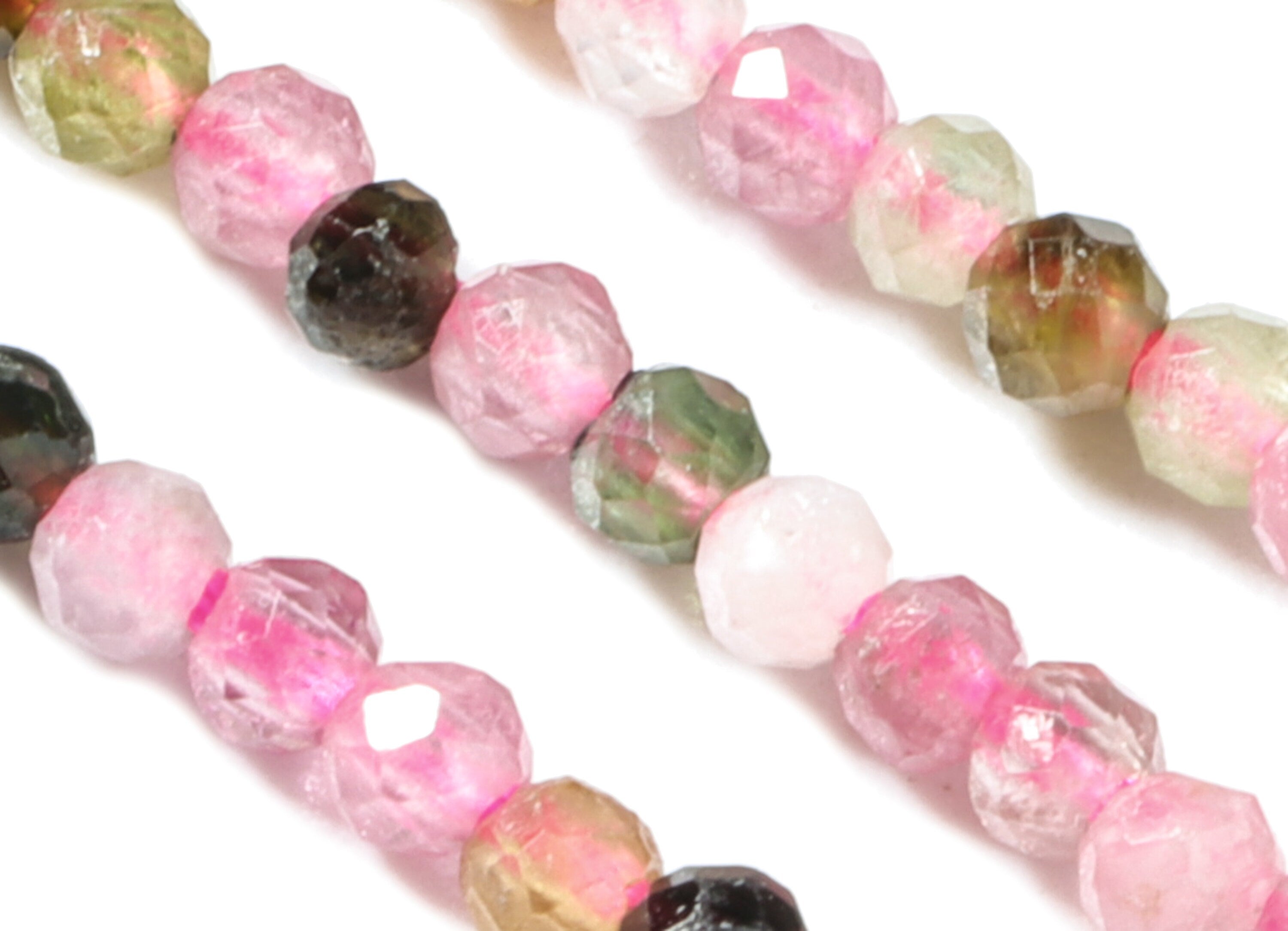 Tourmaline Round Beads 2mm - 15.5 inch - Faceted Round Gemstone Beads - Natural Stone Beads - 2x2mm - NS1237 - DOMEDBAZAAR