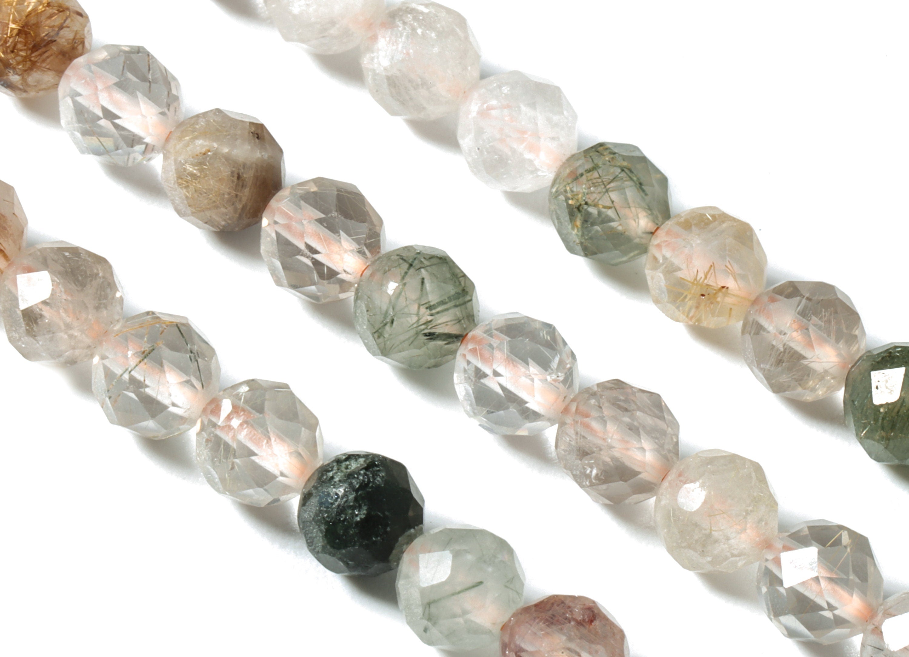 Color Development Round Beads 5mm - 15.5 inch - Faceted Round Gemstone Beads - Natural Stone Beads - 5x5mm - NS1248 - DOMEDBAZAAR