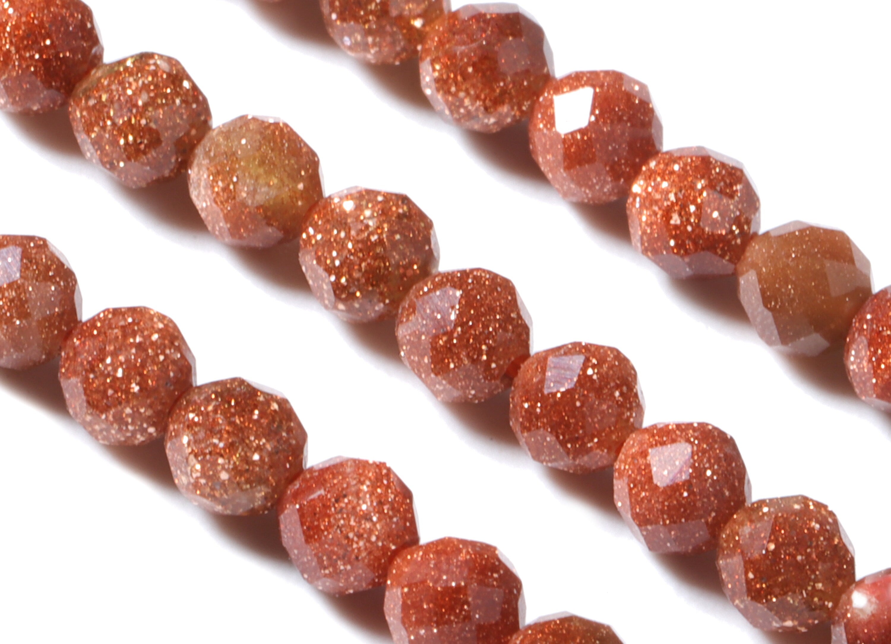 Golden Sand Round Beads 3mm - 15.5 inch - Faceted Round Gemstone Beads - Natural Stone Beads - 3x3mm - NS1270 - DOMEDBAZAAR