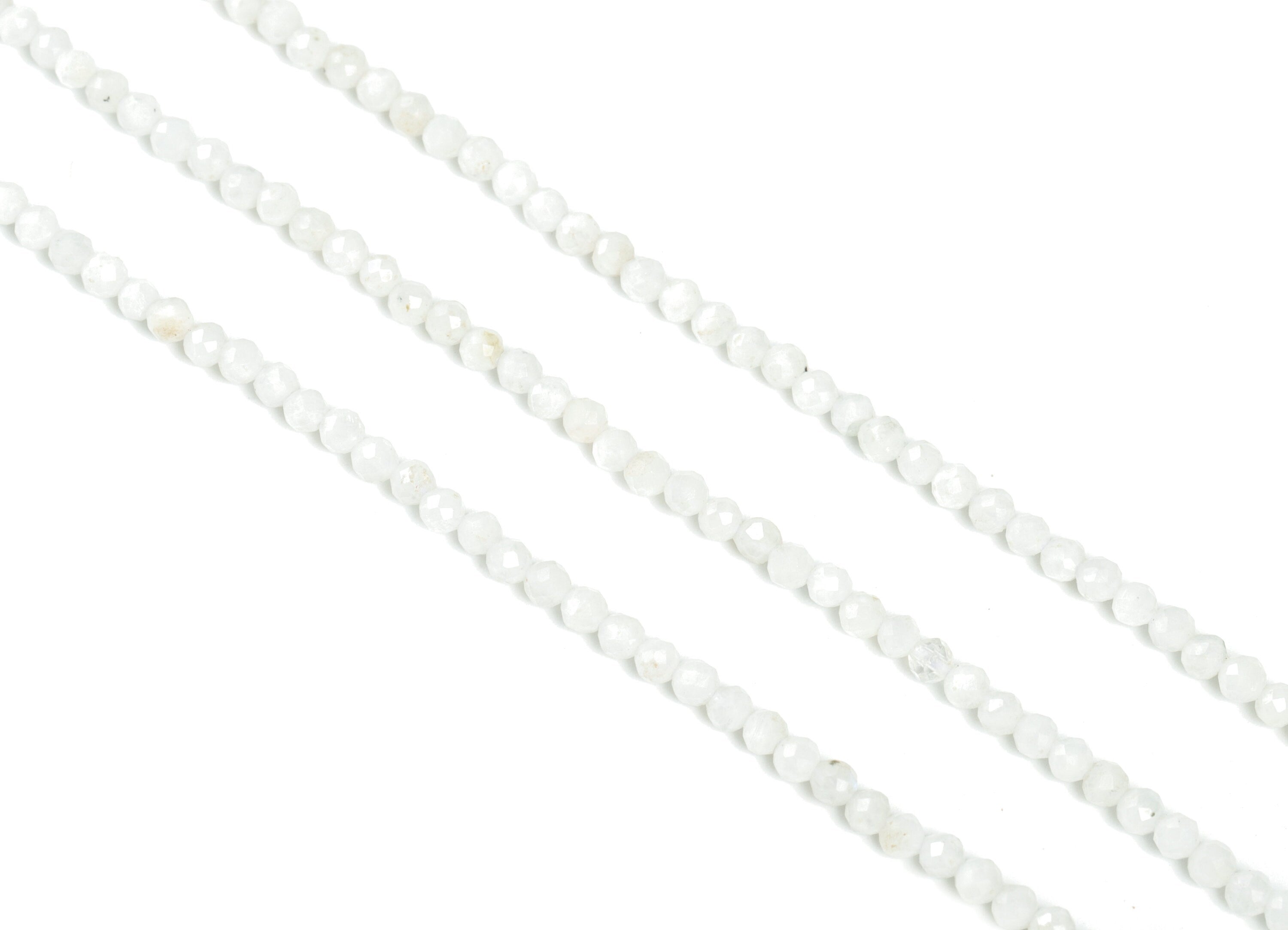 Moon Stone Round Beads 2-3mm - 15.5 inch - Faceted Round Gemstone Beads - Natural Stone Beads - 3x3mm - NS1280 - DOMEDBAZAAR