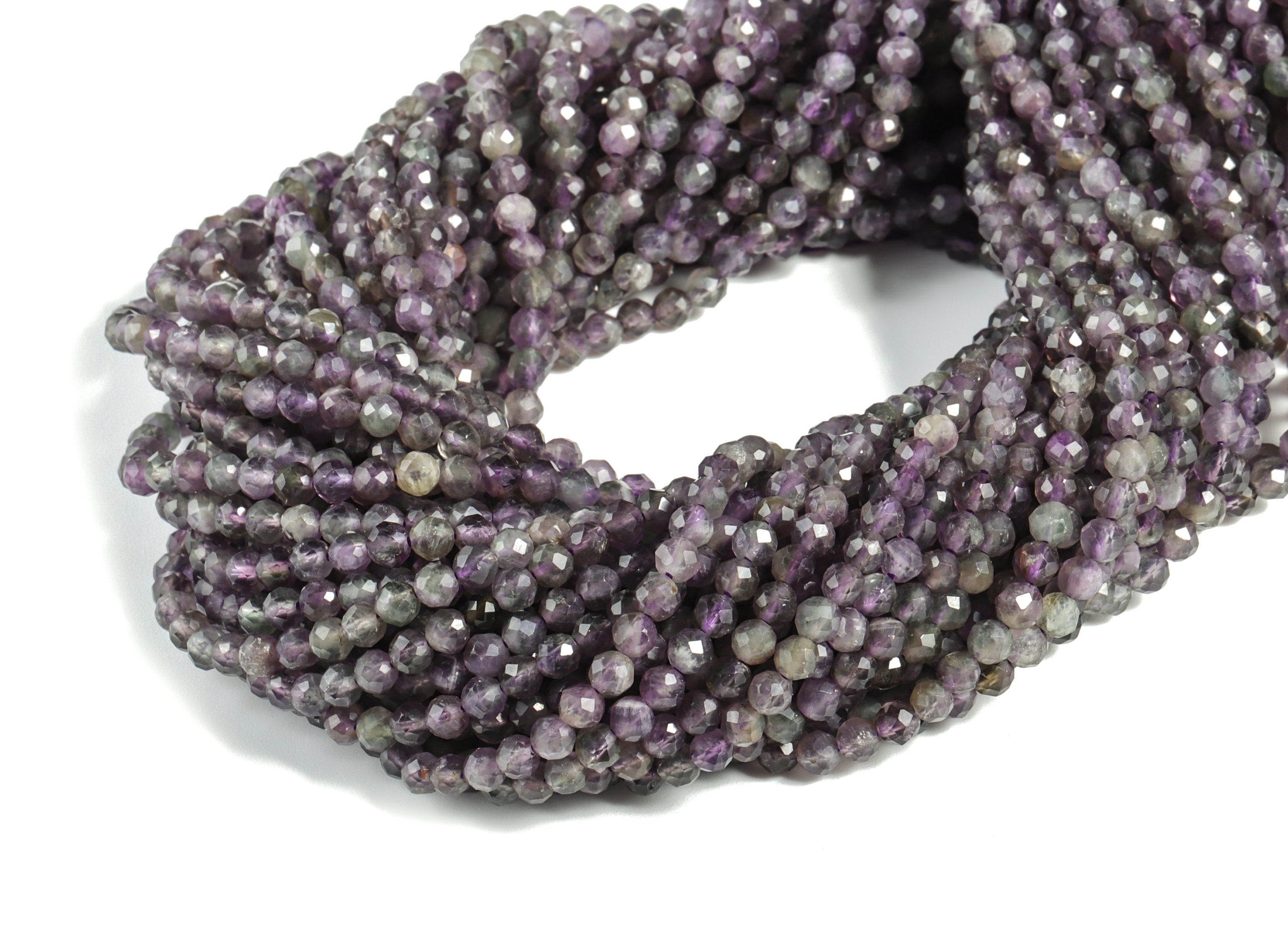Amethyst Round Beads 4mm - 15.5 inch - Faceted Round Gemstone Beads - Natural Stone Beads - 4x4mm - NS1281 - DOMEDBAZAAR