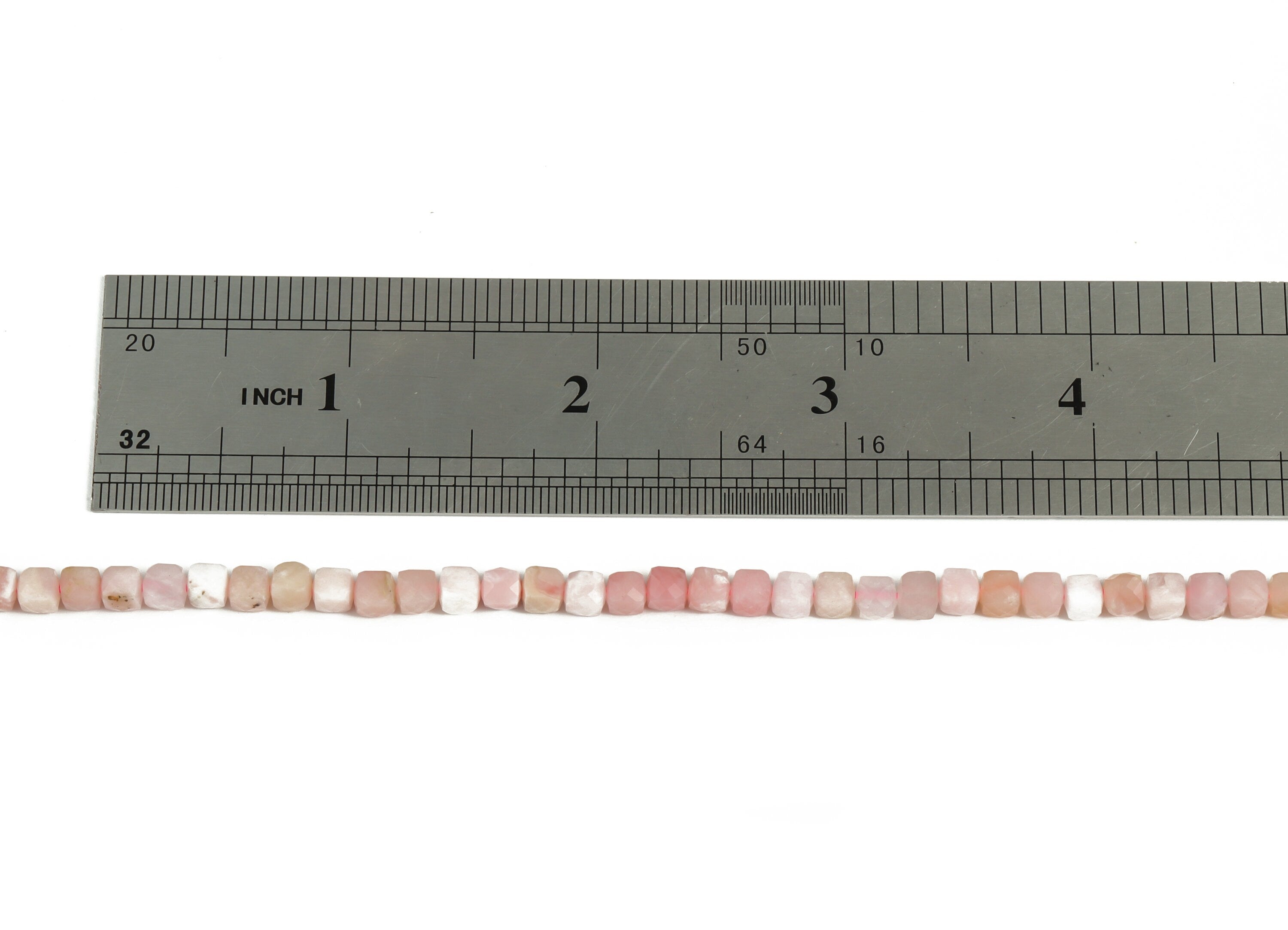 Pink Opal Cube Beads 4mm - 15.5 inch - Faceted Cube Gemstone Beads - Natural Stone Beads - 4x4mm - NS1117 - DOMEDBAZAAR