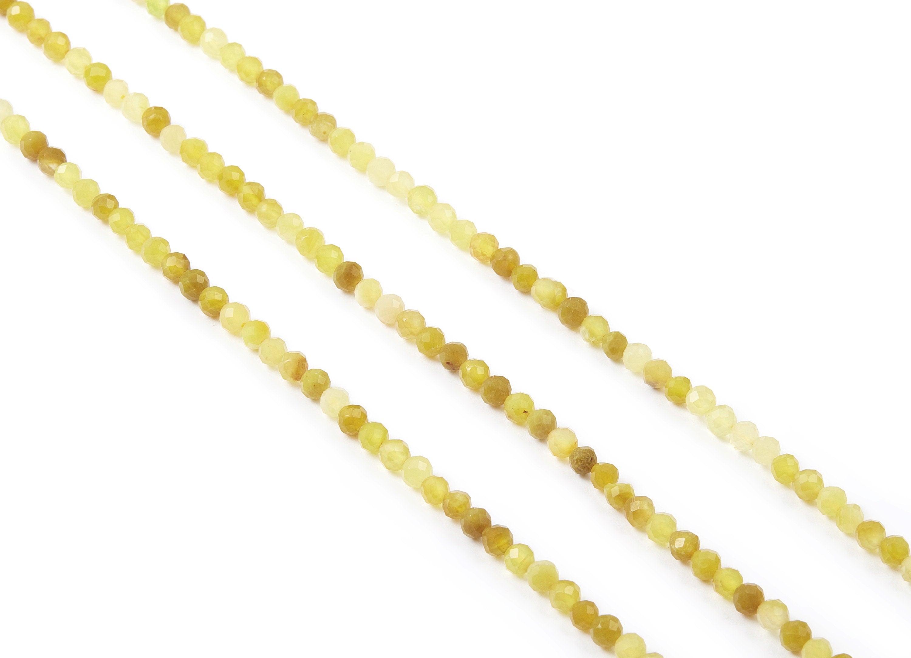 Faceted Gemstone Beads - Yellow Opal Beads - 15.7&quot; / 114PCS /1 Strand - 3.7x3.7mm - Gemstone Beads - NS1010A - DOMEDBAZAAR