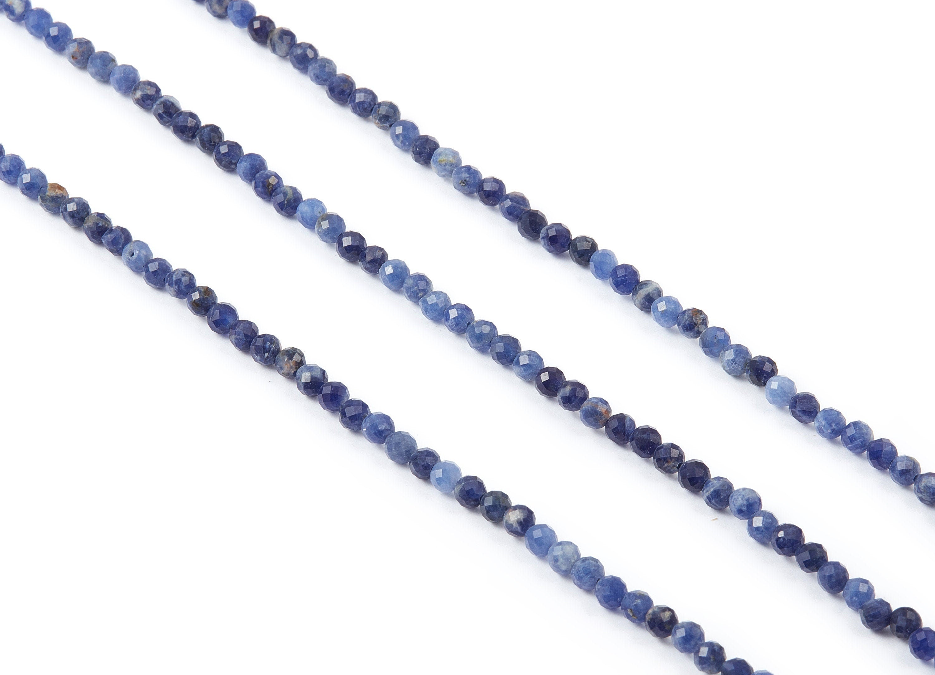 Faceted Gemstone Beads - Sodalite Beads - 15.6&quot; / 117pcs / 1 Strand - 3.56x3.56mm - Gemstone Beads - NS1009A - DOMEDBAZAAR