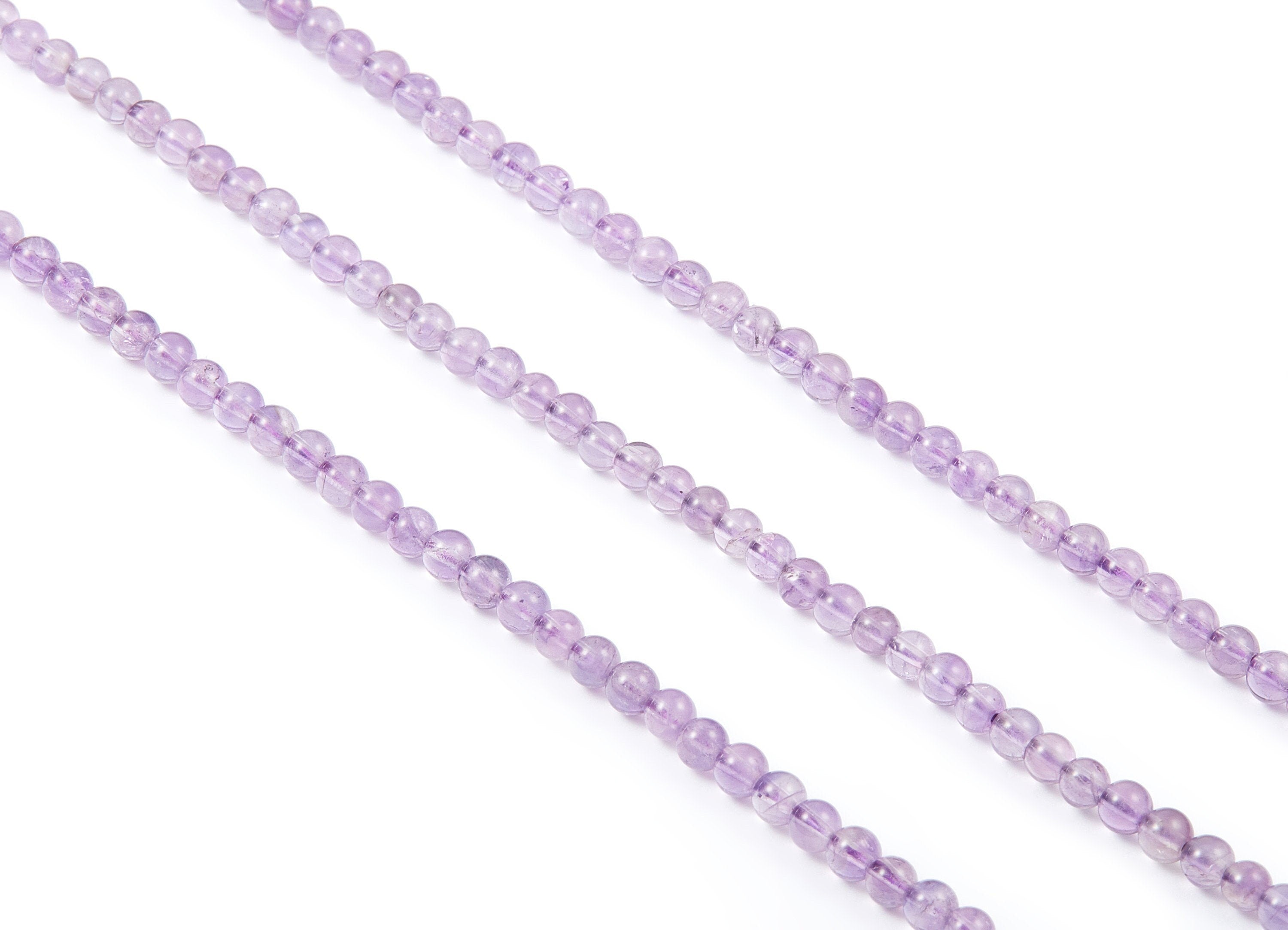 Round Gemstone Beads - Amethyst Beads - 15.5&quot;/98PCS/ 1 Strand - 4.3x4.3mm - Natural Stone Beads - NS1002A - DOMEDBAZAAR