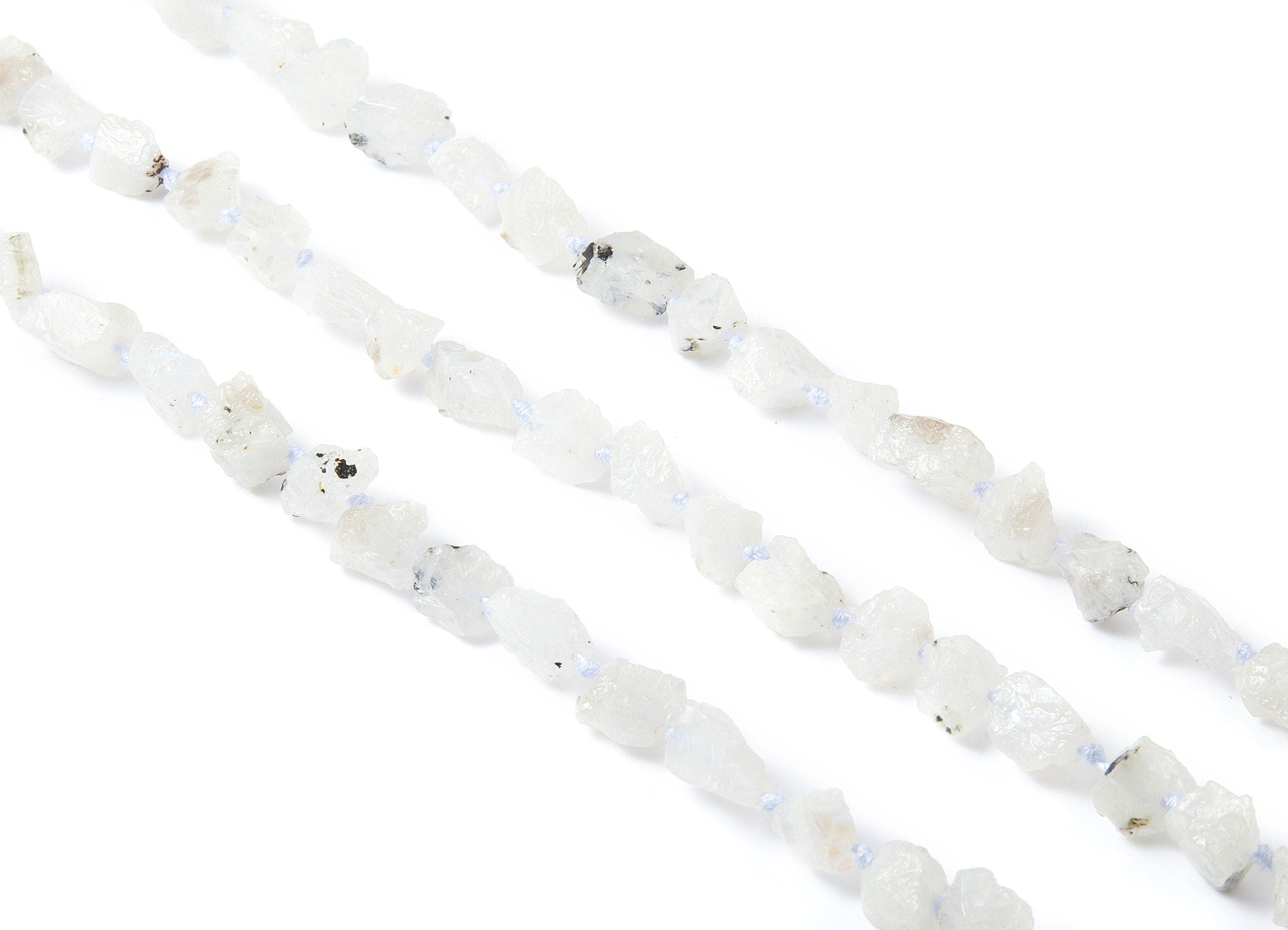 White Gemstone Beads - Moon Stone Beads - 16.45&quot;/ 38PCS / 1 Strand - 12.3x9.2mm - Gemstone Beads - NS1003A - DOMEDBAZAAR