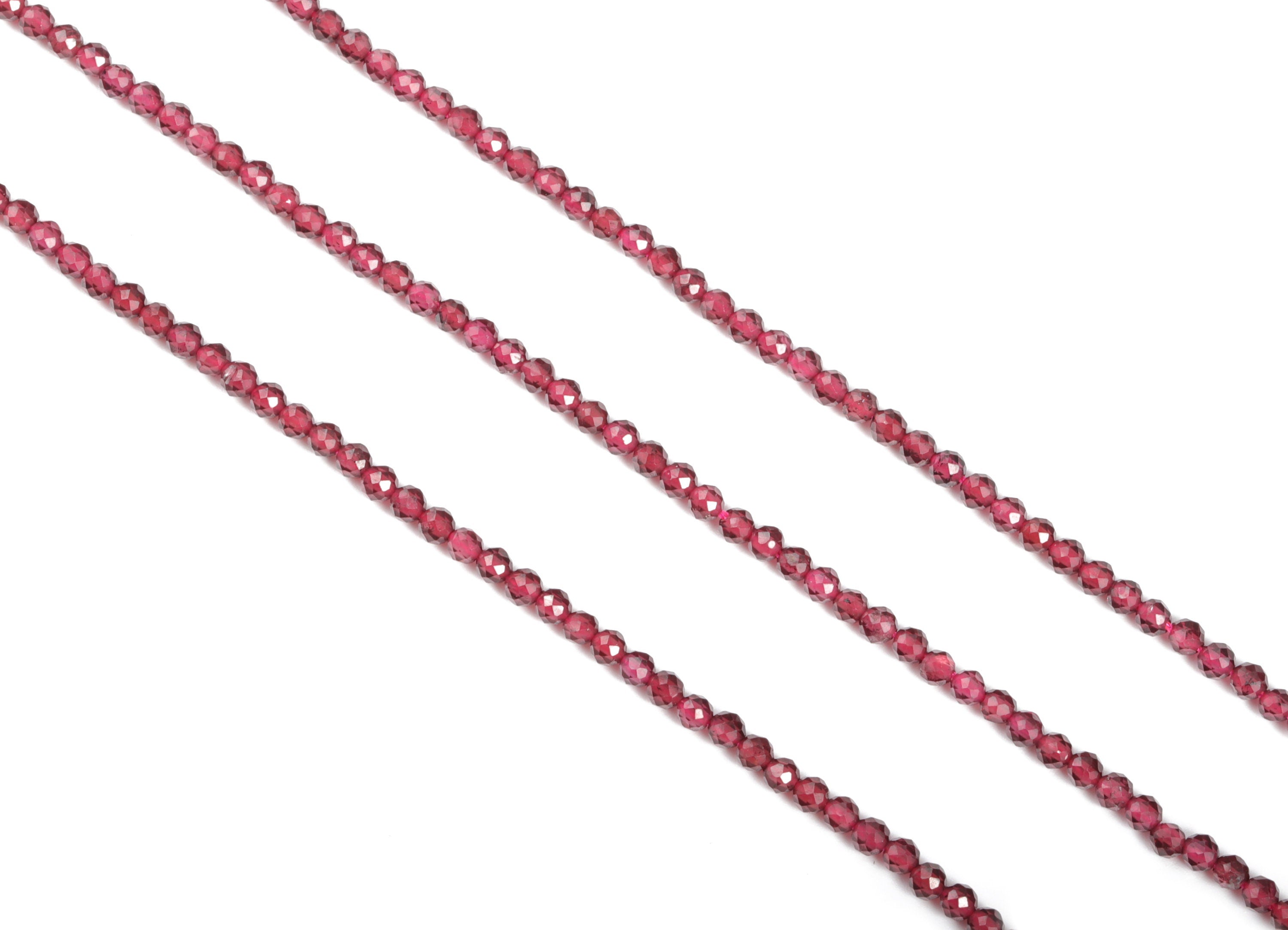 Garnet Round Beads 2.7mm - 15.5 inch - Faceted Round Gemstone Beads - Natural Stone Beads - 2.7x2.7mm - NS1390 - DOMEDBAZAAR